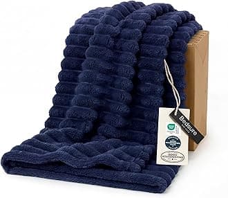 GentleSoft Navy Blue Fleece Blanket for Couch - Cozy Soft Blankets for Women, Cute Small Throws for Girls, Navy, 60x80 Inches