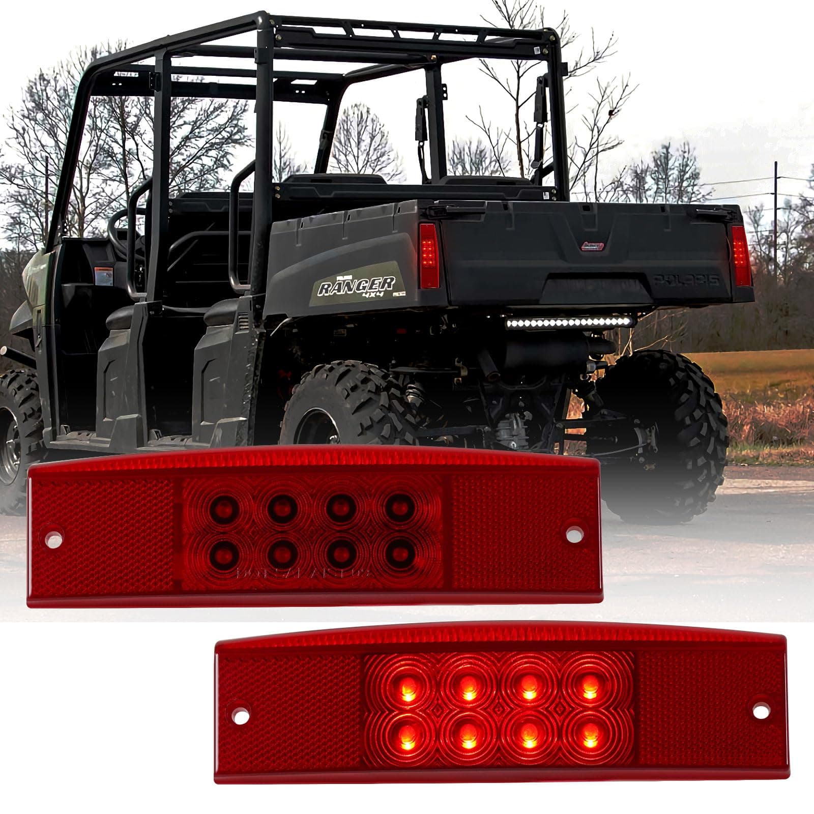UTV Tail Light 2PCS for Ranger 570, LED Rear Brake Stop Light Compatible with Polaris Ranger 400 500 570 800 EFI Midsize, Replace OEM # 2411450, Red