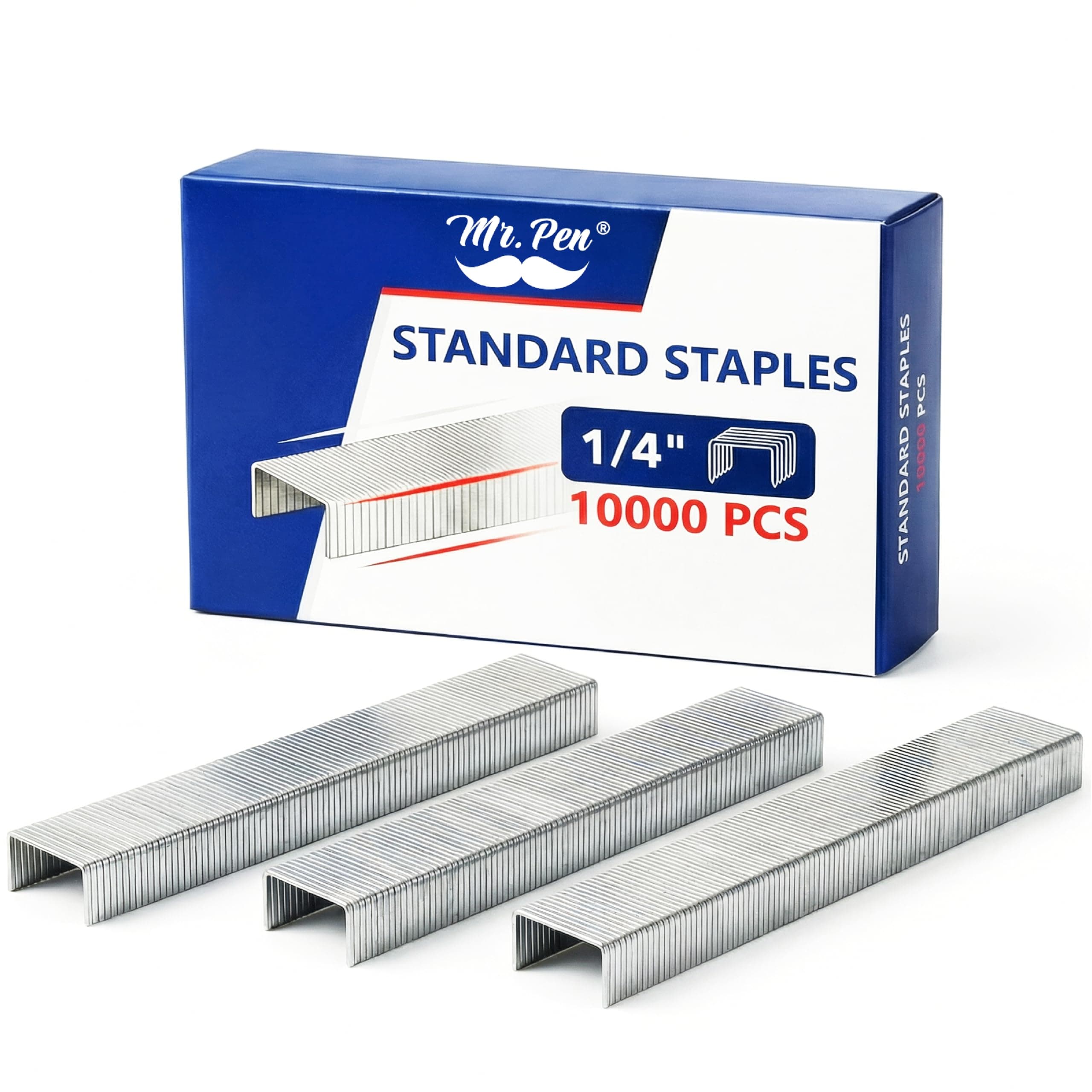 Mr. Pen- Staples for Staple Gun, 20 Sheets Capacity, 1/4 inch Leg, 10000 Staples Bulk, Standard Size for Desk Staplers, Fits Most Staple Guns for Upholstery, Construction, Furniture