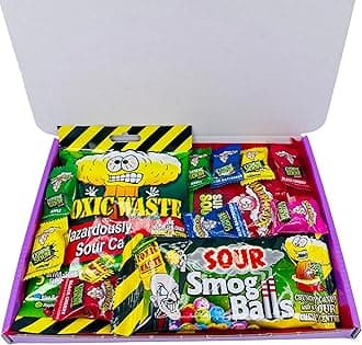American Warheads Sour Sweets Gift Box Hamper Toxic Waste Hard Candy Extreme Sour Challenge