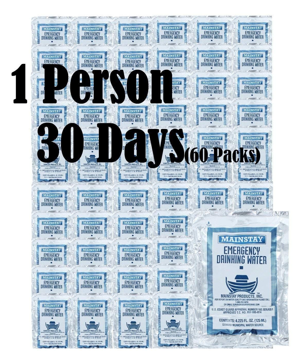 Mainstay Emergency Drinking Water 4.225 oz (60 Pack)