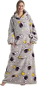 CapecageBlanket Hoodie, Long Hooded Blanket Sweatshirt as Birthday Gifts for Women Men, Long Wearable Blanket for Men Women