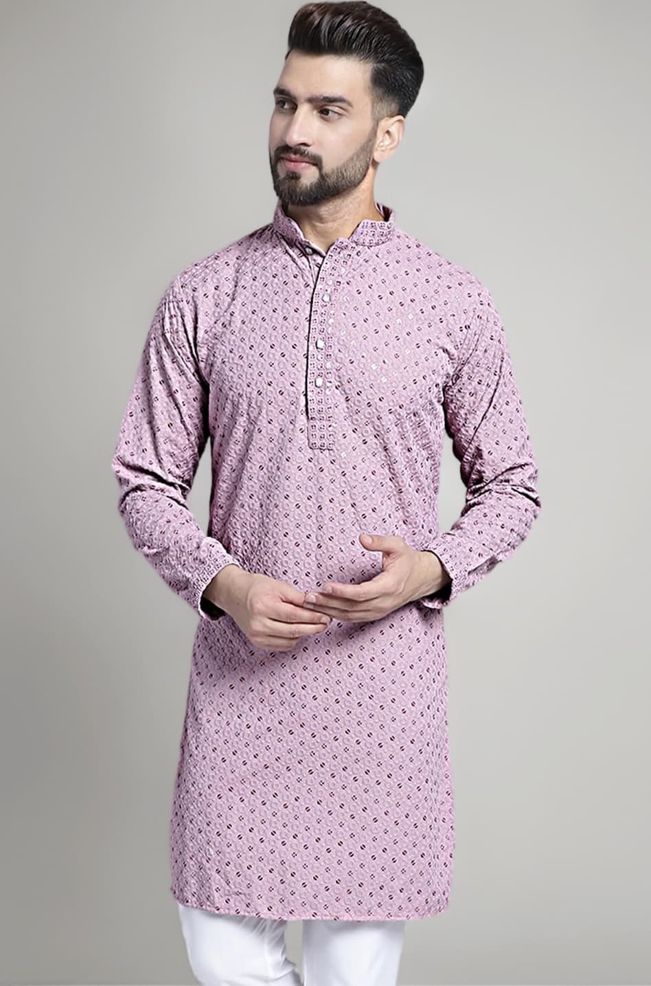 Men's Chikankari Embroidered and Sequence Kurtas