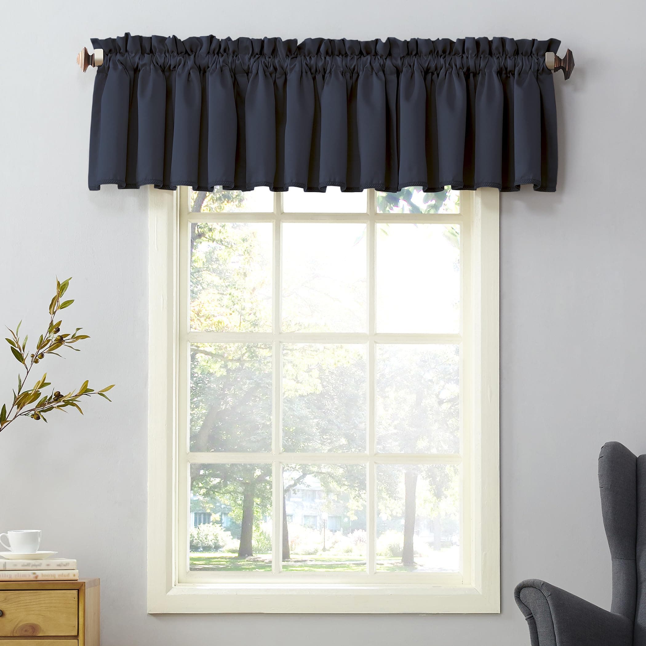Sun Zero Barrow Energy Efficient Rod Pocket Curtain Single Valance,54" x 18"