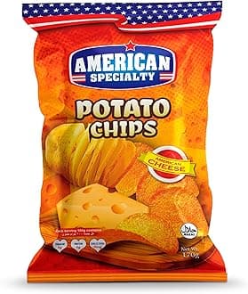 American Specialty Potato Chips - American Cheese 170g - Zero Cholesterol and Zero Trans Fat - Made From Premium Ingredients
