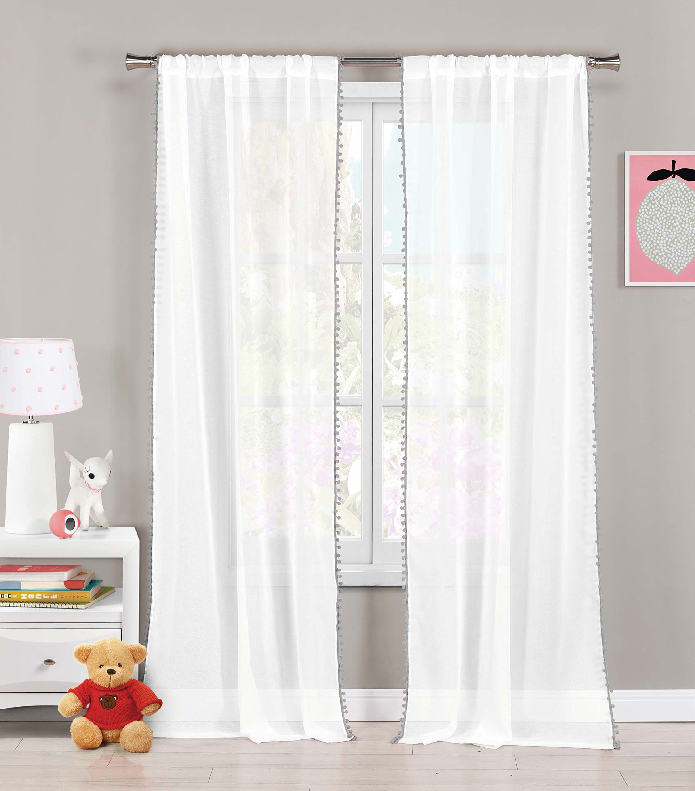 Lala + Bash Dolly Fire Retardant Curtains Set, 54x84, Grey