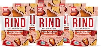 RIND Snacks Straw-Peary Blend Sun-Dried Skin-On Non-GMO Superfruit Snack, 3oz Bag, Pack of 6