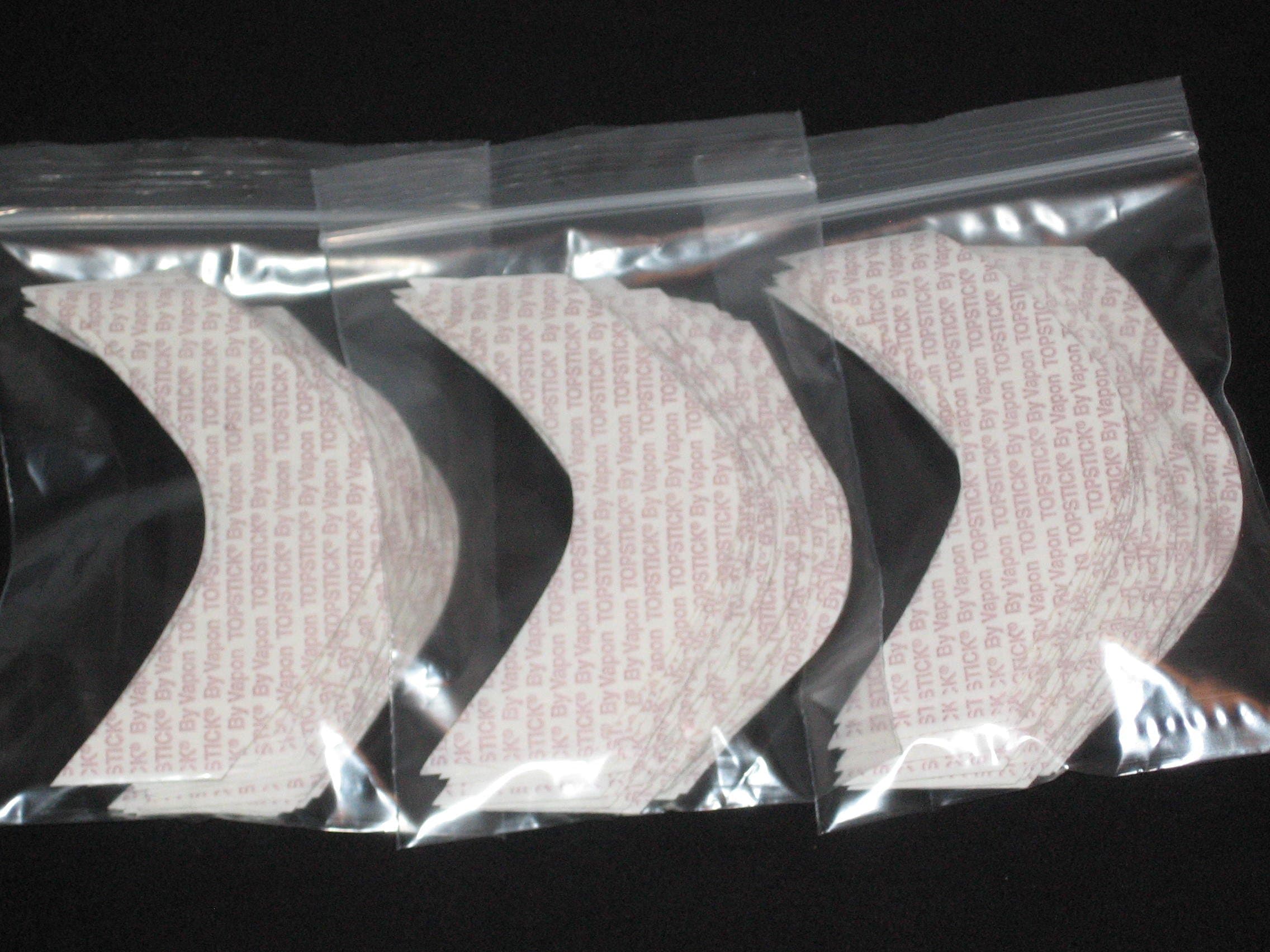 TOPSTICK Plus Custom Cut Front B Curve Tape,Clear,Double-Sided 75 Strips.
