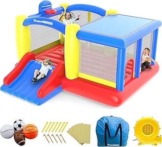 PicassoTiles KC102 Jump & Slide & Dunk Bouncing House
