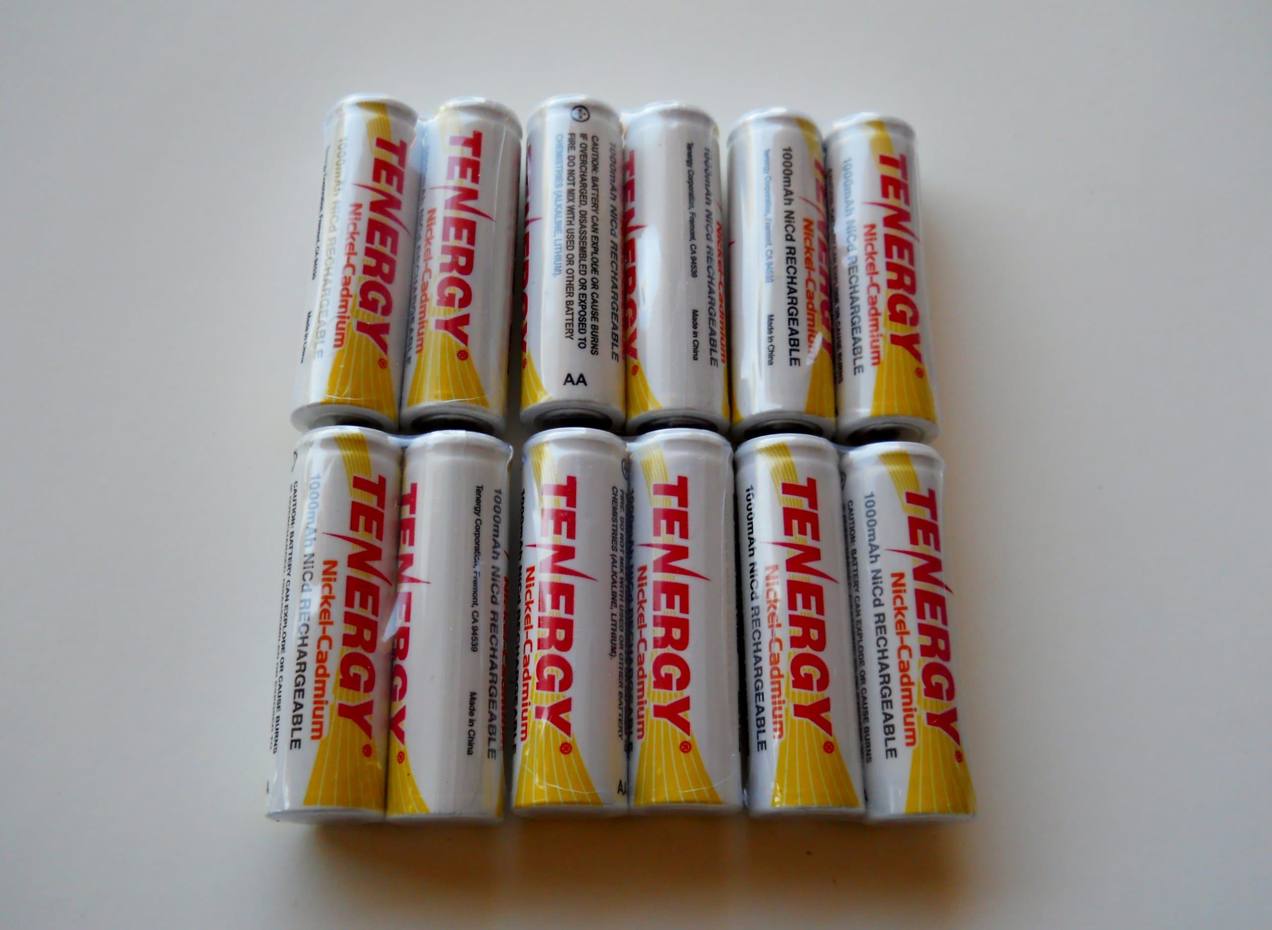 12 Pack AA NiCd 1000 mAh 1.2 V Rechargeable Batteries for Solar, etc