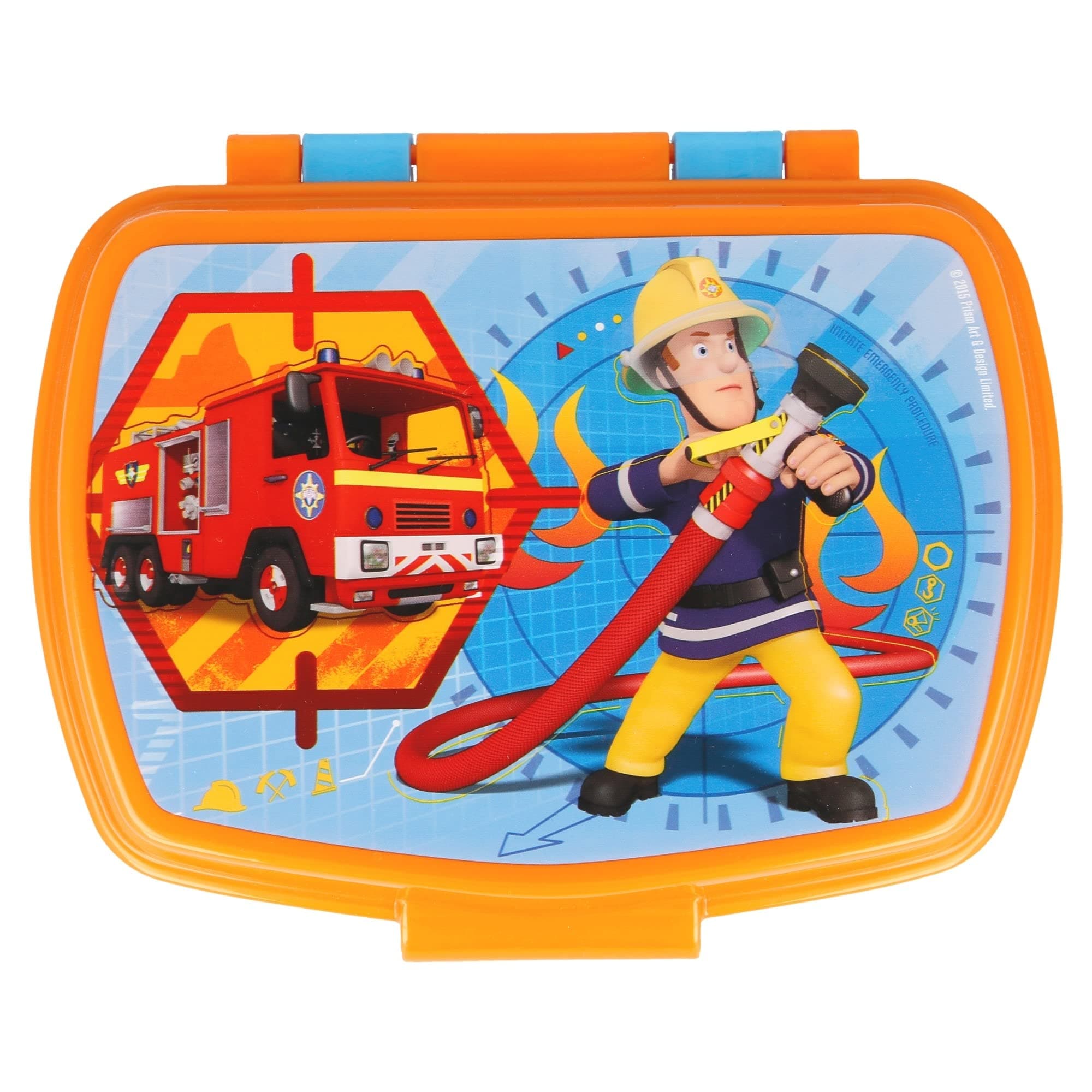 – Unbranded 8018205 Sam Le Pompier Snack Box, Plastic, Orange, 17.5 x 14 x 5.5 cm