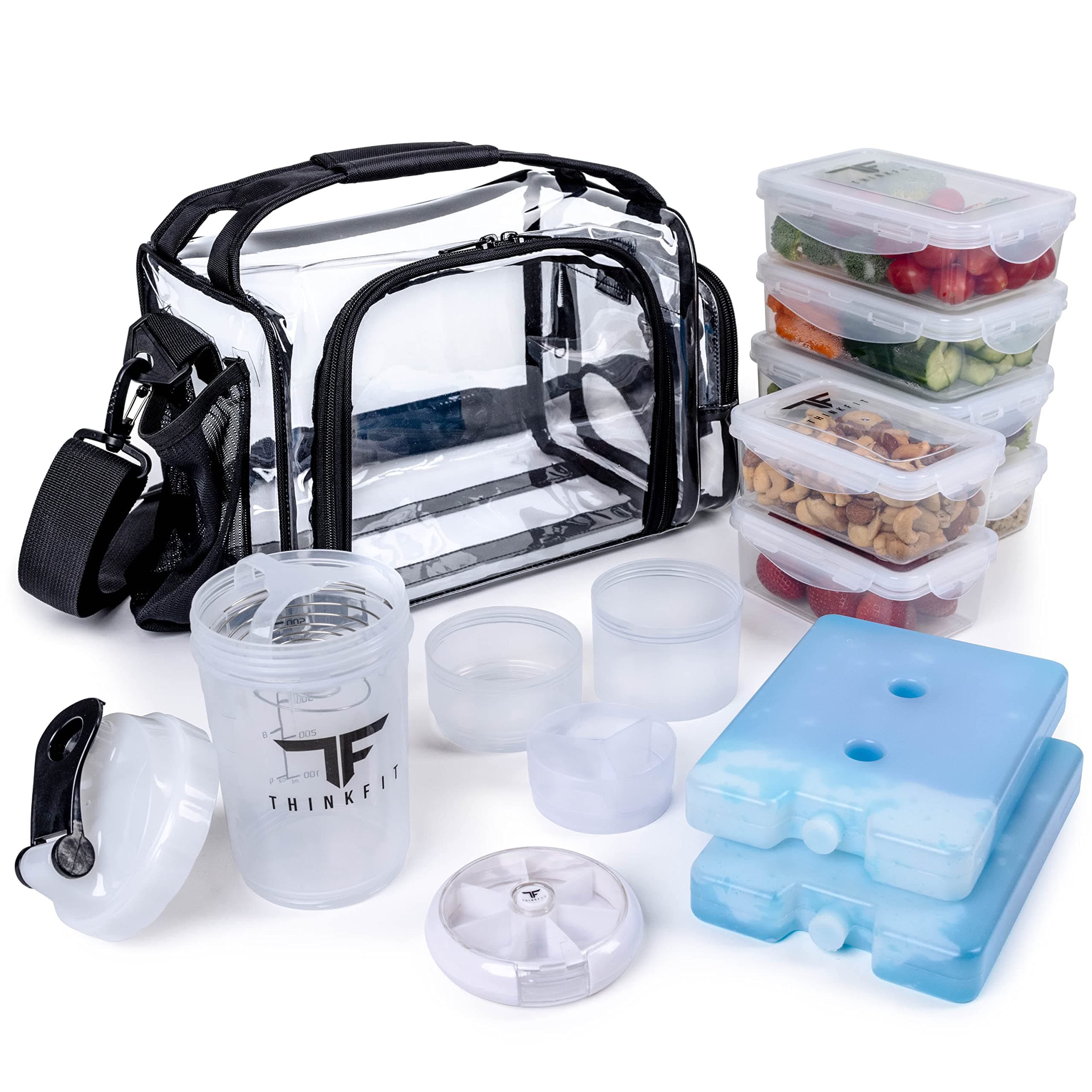 Medium Clear High Security Meal Prep Bag Set