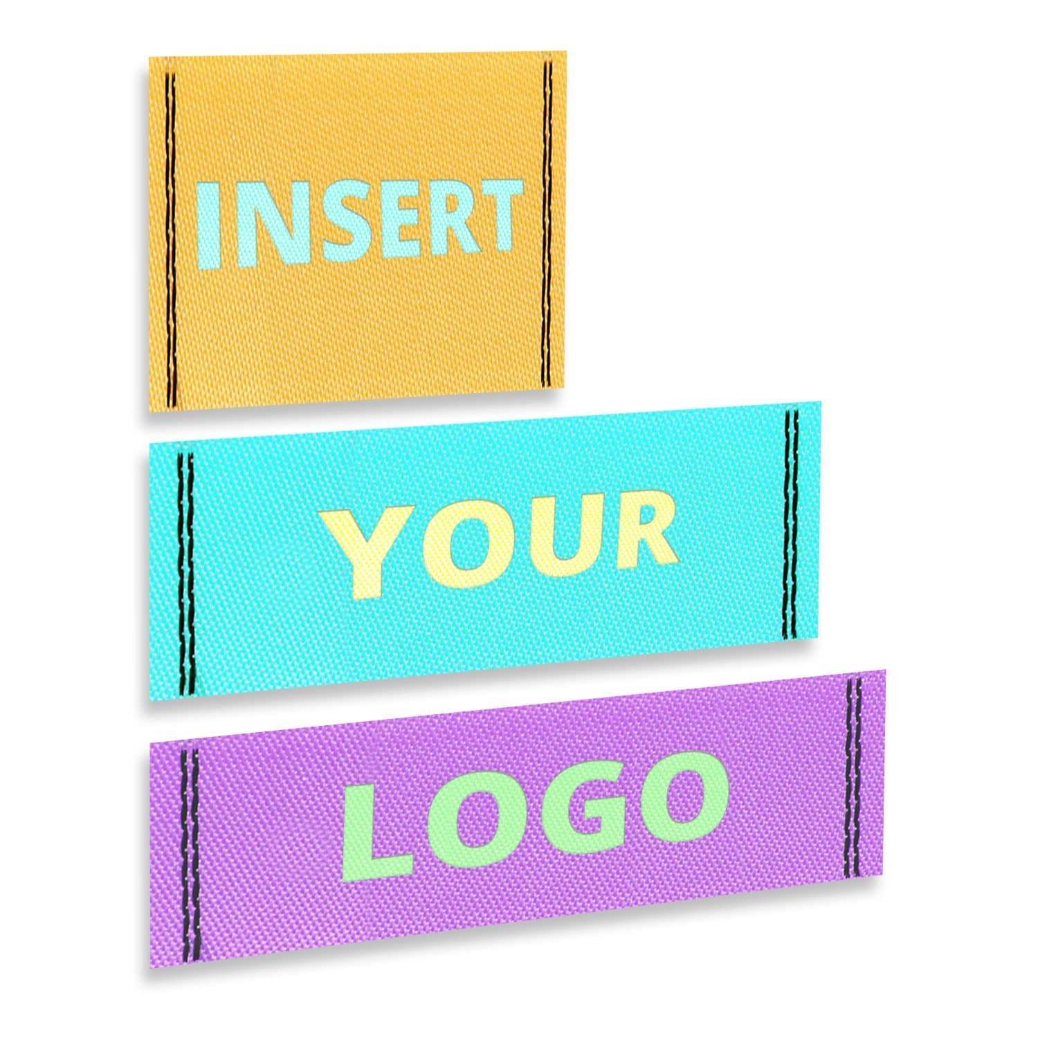 Wunderlabel Personalized Custom Customized Logo Woven Sew On Labels Crafting Craft Art Fashion Tag Clothes Clothing Sewing Garment Fabric Material Standard Ribbon, Silver Gray 40x40 mm 100 Labels