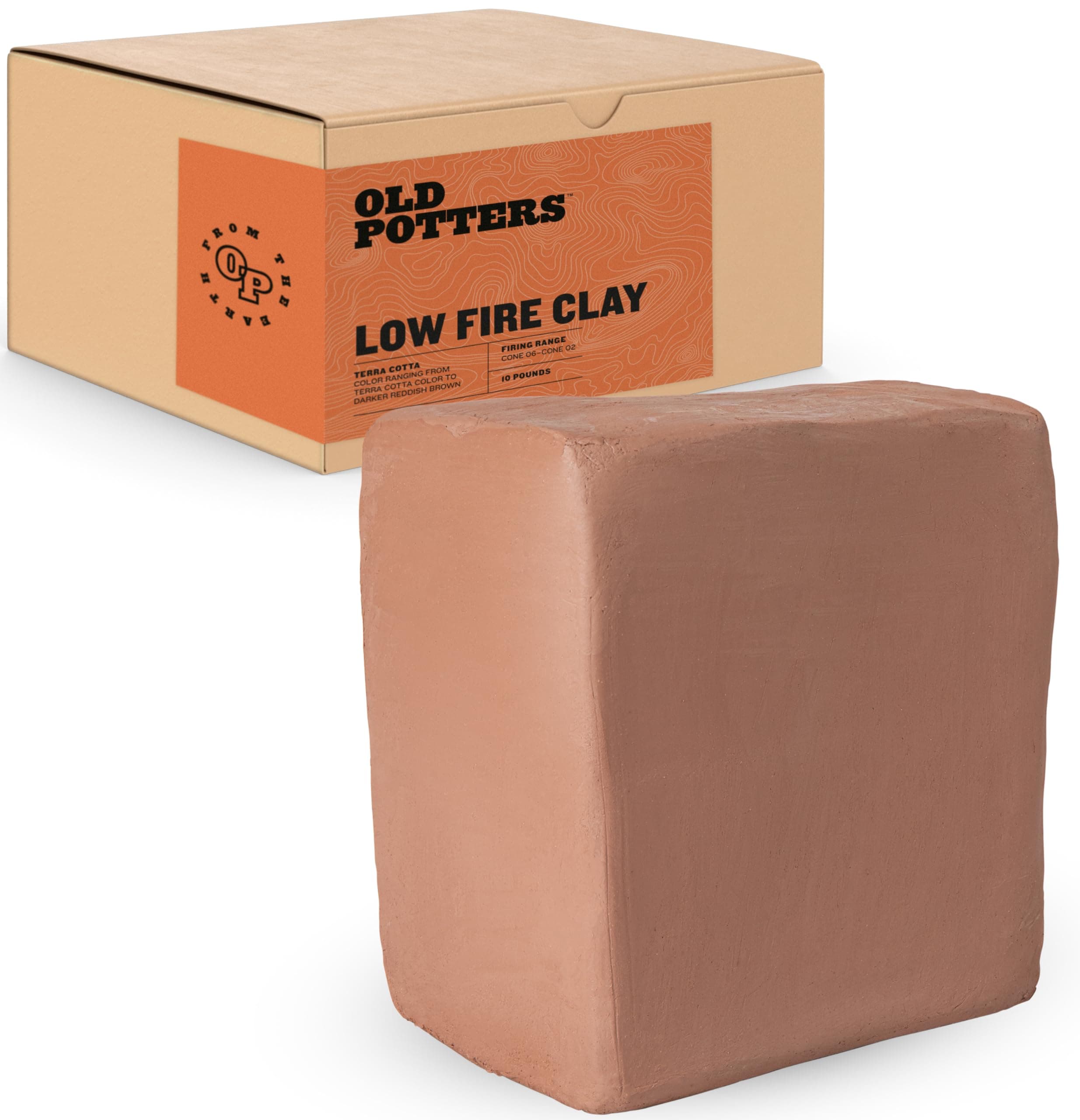 Low Fire Pottery Clay (Cones 06-2) Art Modeling Clay, Ideal for Wheel Throwing and Hand Building, Pottery Clay for Sculpting, Beginners, and Advanced, 10 lbs Terra Cotta