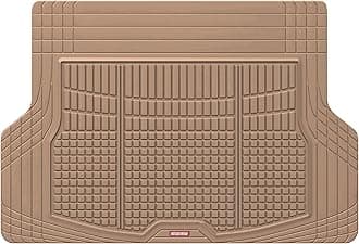 Motor Trend FlexTough Rear Cargo Mat – Heavy-Duty Trimmable Car Trunk Mat for Back of SUV, Universal Rear Cargo Liner for SUV, Flexible Trunk Liner, Automotive Floor Mats & Cargo Liners (Beige)