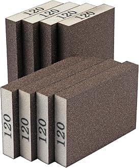 8 Pack Sanding Sponge, Sanding Blocks 120 Grit Assortment, Sand Paper for Wood Furniture, Sander Pads, Washable and Reusable Sandpaper for Drywall Metal Glasses Repair (120 Grit)