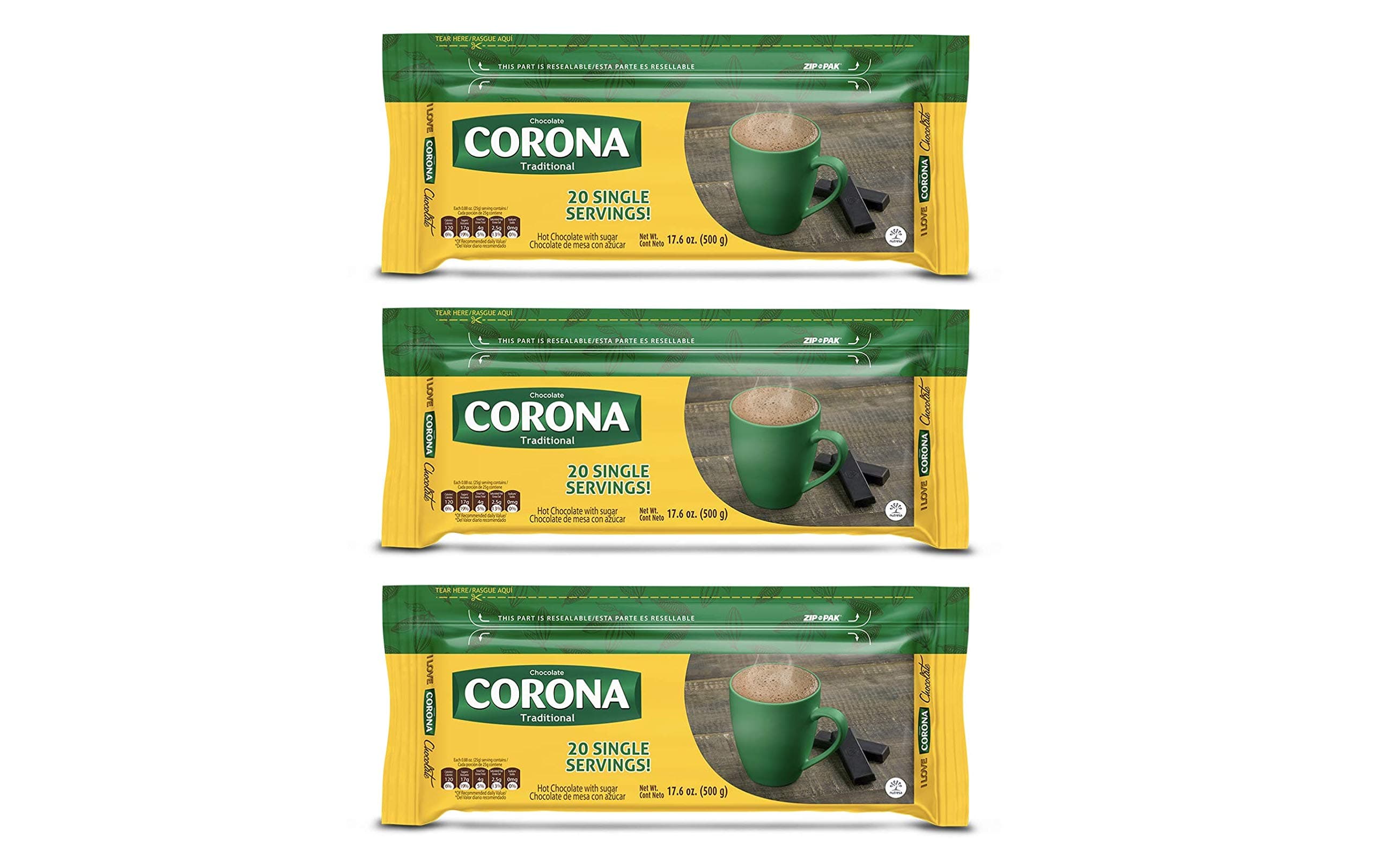 Corona, Traditional Chocolate, Tablets, 17.6 Ounces per Pack, Pack of 3