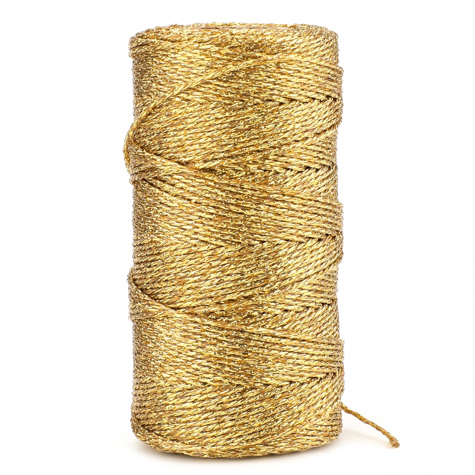 joycraft 110Yards Decorative Metallic Bakers String - Gold Wrapping Twine String - Inelastic - Glitter String for DIY Crafting, Christmas Decor, Presents, Gift Tags(1.5mm)