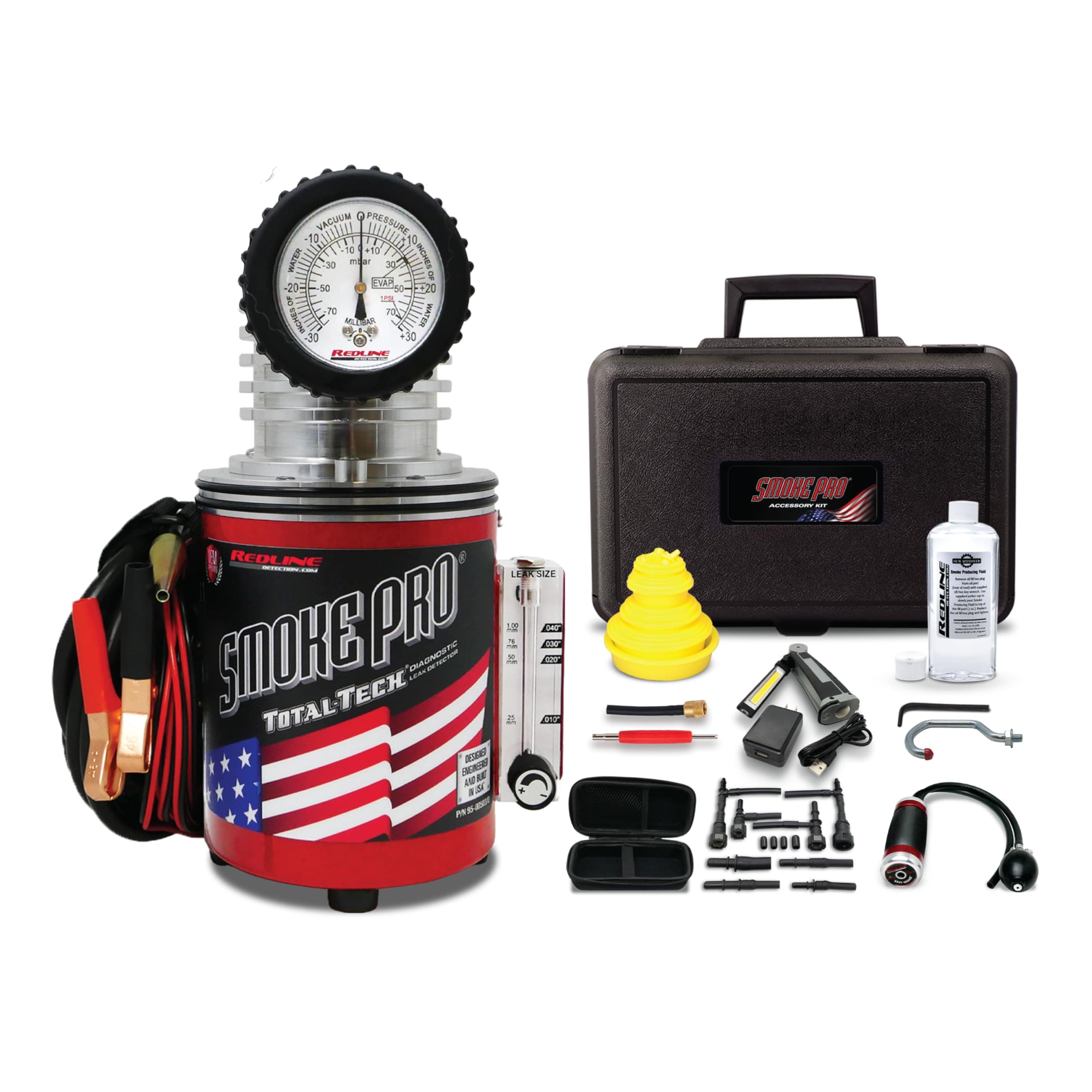 Redline Detection Smoke Pro® Total Tech® 95-0050 Low Pressure Automotive Smoke Machine for Diagnosing EVAP, Wind, Water, Cooling Systems, Intake and Exhaust Leaks
