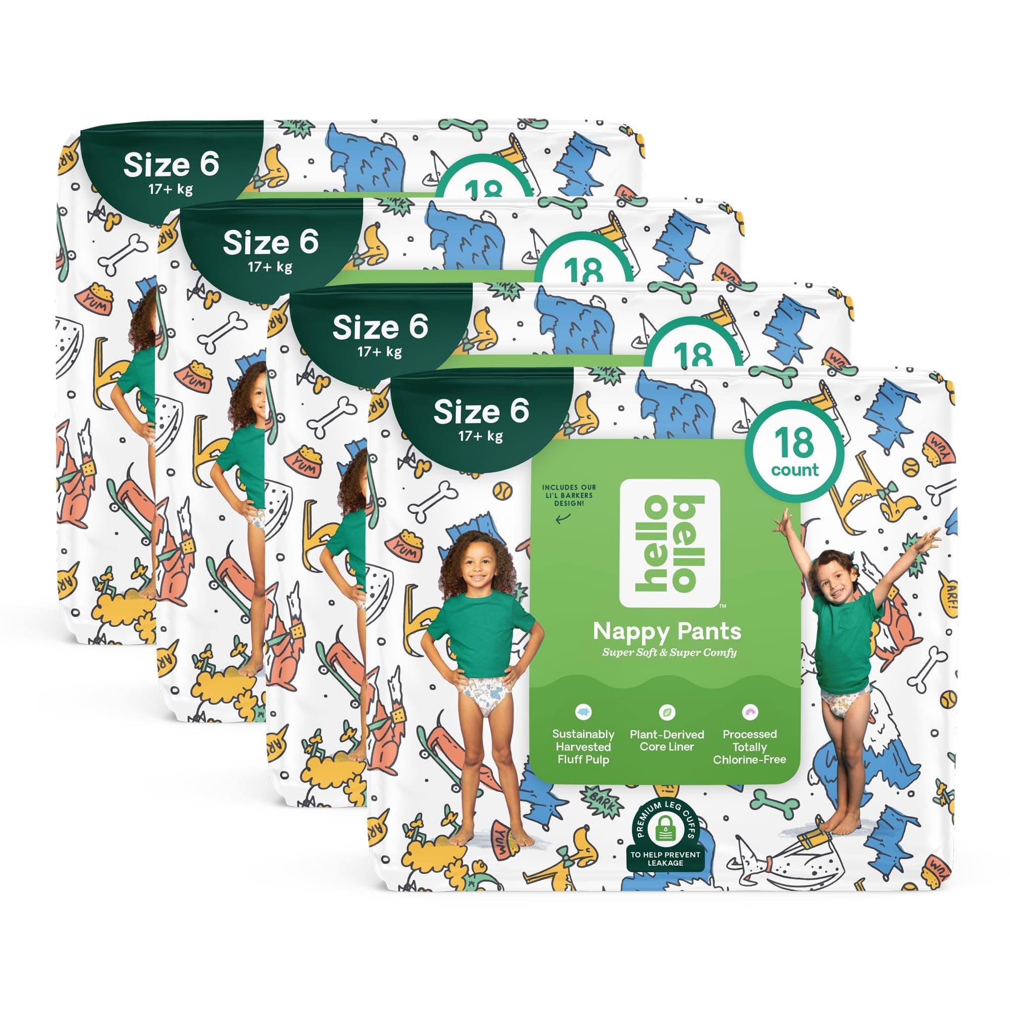 Hello BelloPremium Training Pants Size 6-72 Count (4 Packs of 17) Disposable, Gender Neutral, Eco-Friendly, Potty Training Underwear with Snug and Comfort Fit for Toddlers on The Move