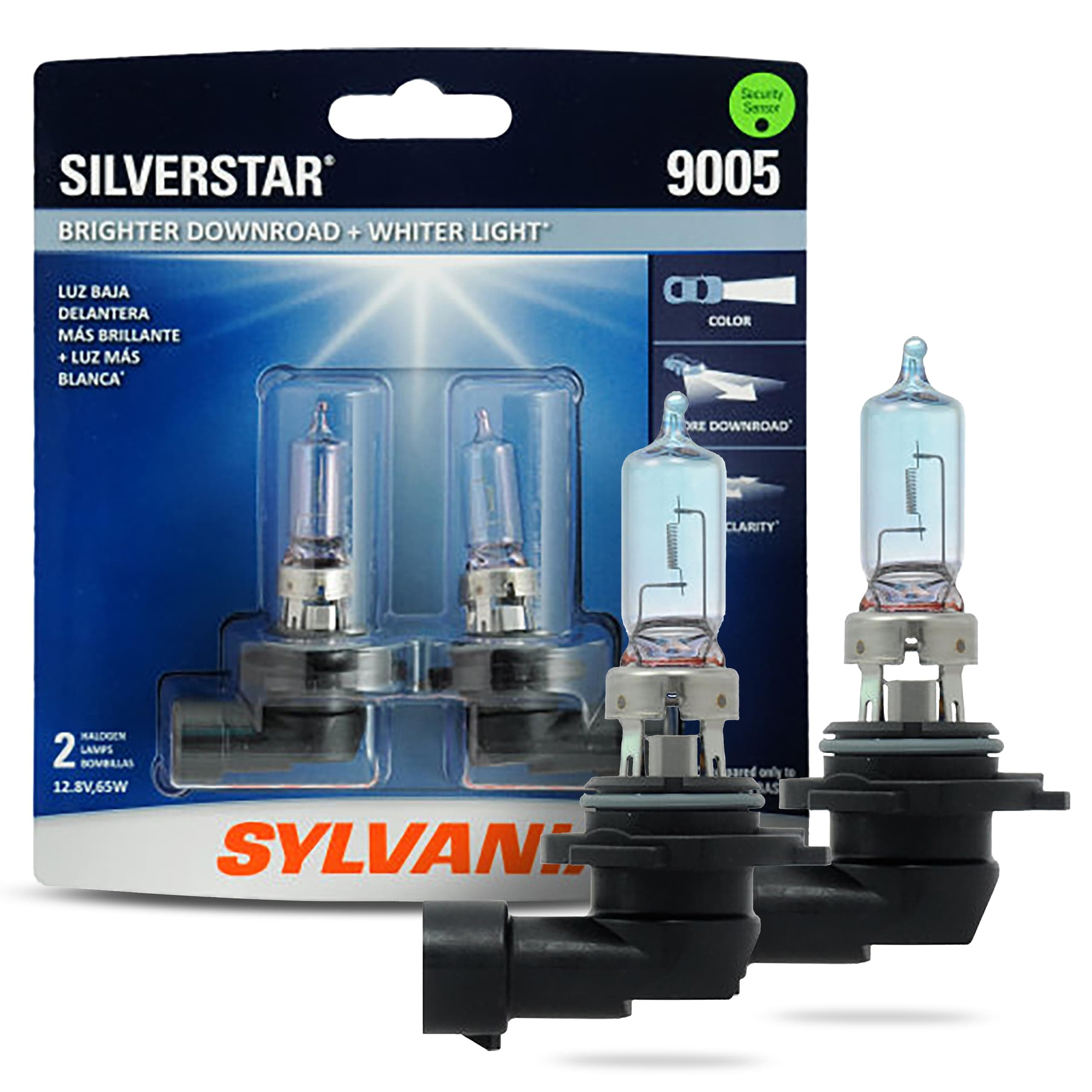 SYLVANIA 9005 SilverStar High Performance Halogen Headlight Bulbs (Pack of 2)