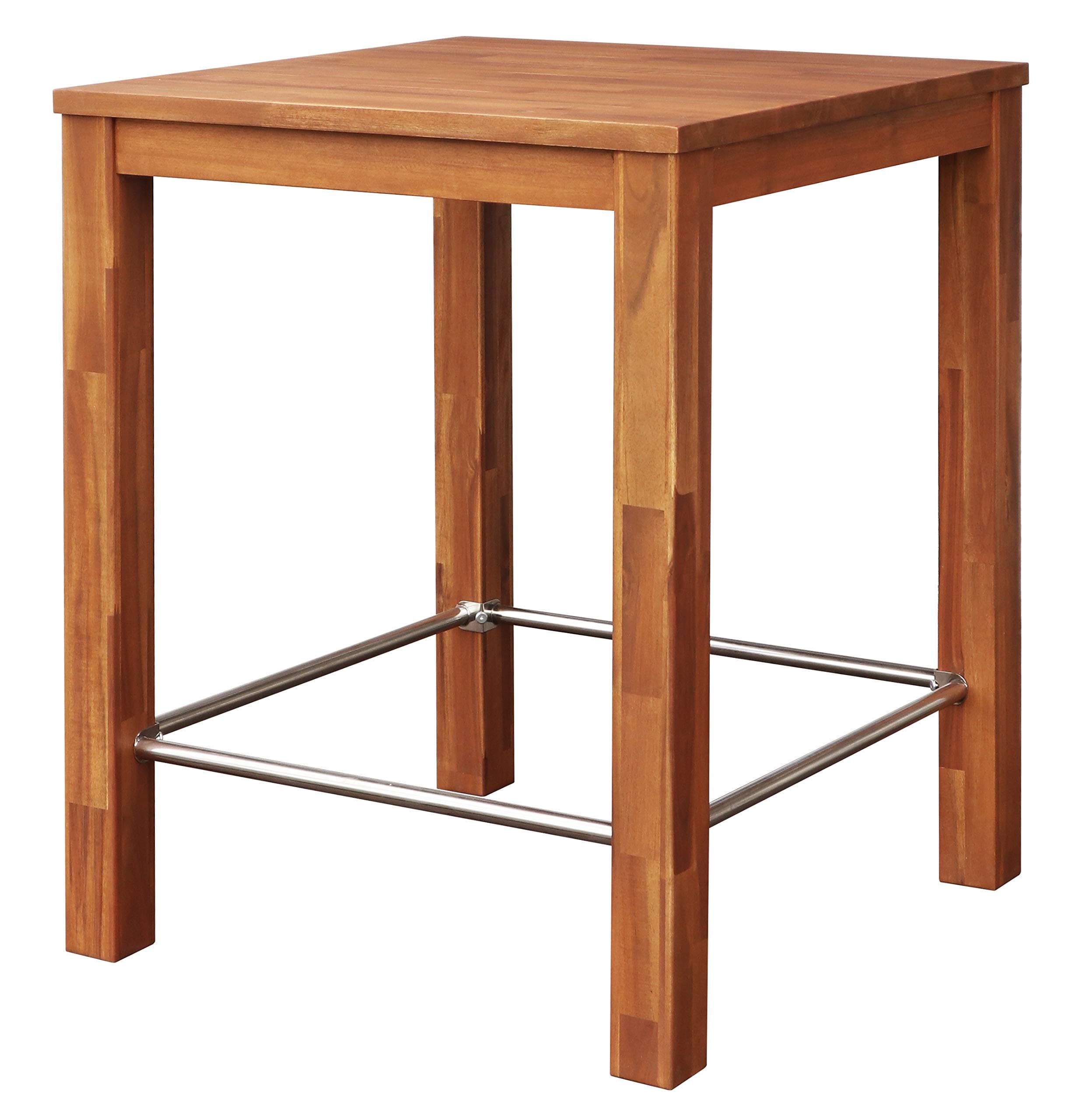 Interbuild Chicago Bar Table 29.5" x 29.5" x 37.4", Golden Teak