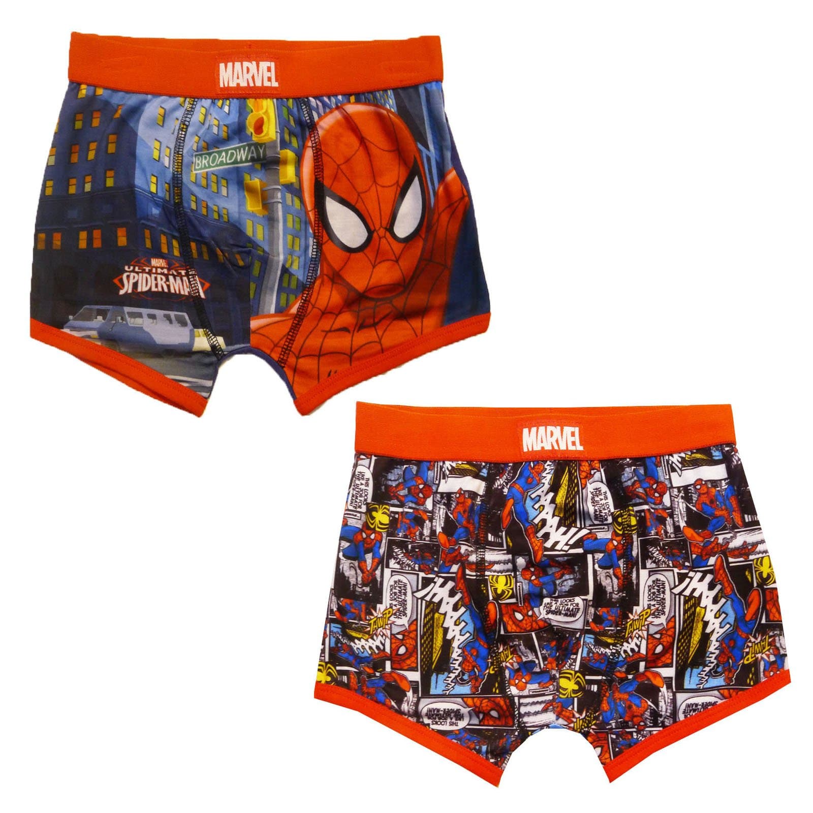 Official Licensed Marvel Superhero Or Star Wars Boys Pack of 2 Boxer Shorts