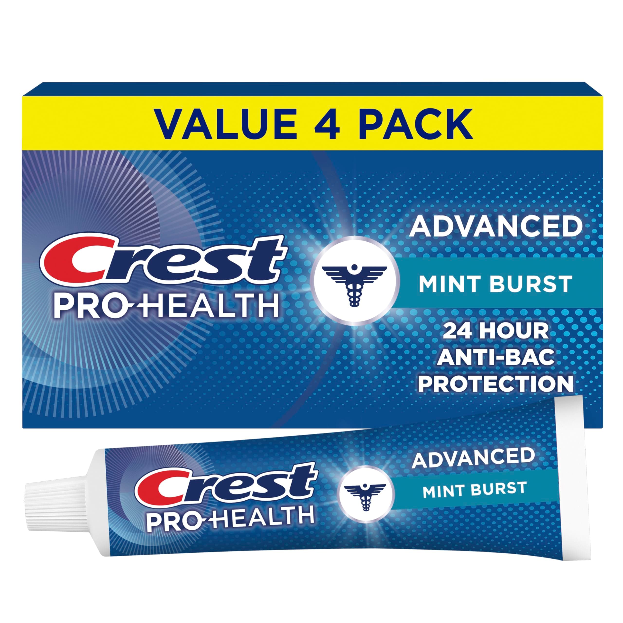 Pro-Health Advanced Antibacterial Protection Toothpaste, Mint Burst, 5oz (Pack of 4)