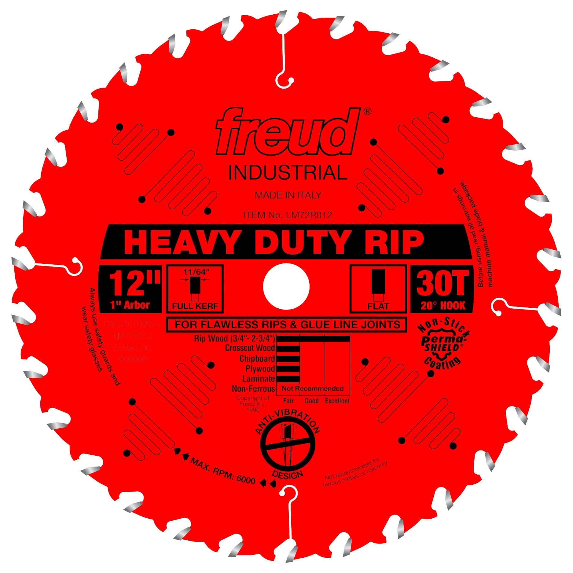 LM72R012 12" Heavy-Duty Rip Blade, Multi, One Size