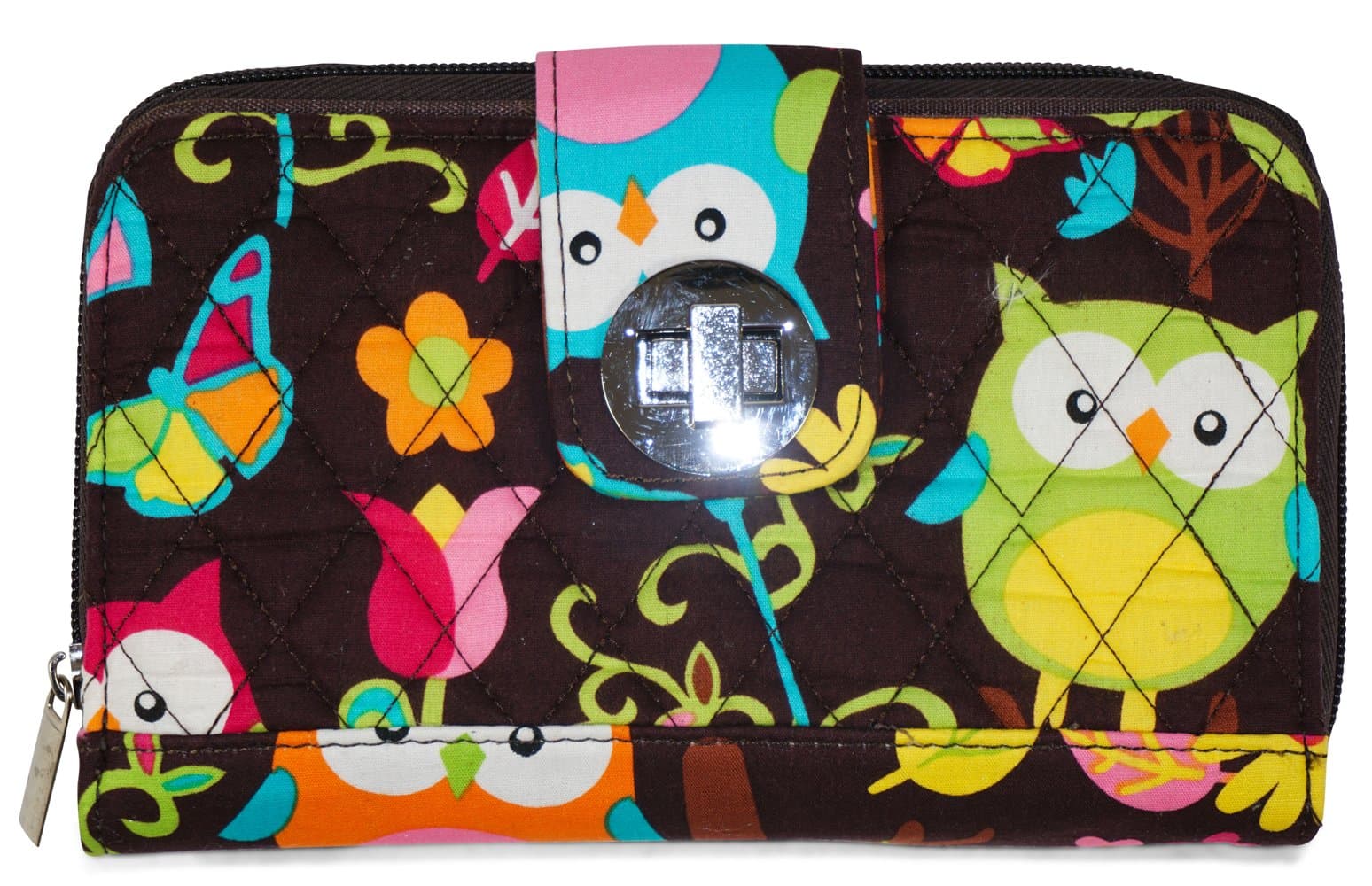 Turn Lock Owl Trifold Womens Wallet
