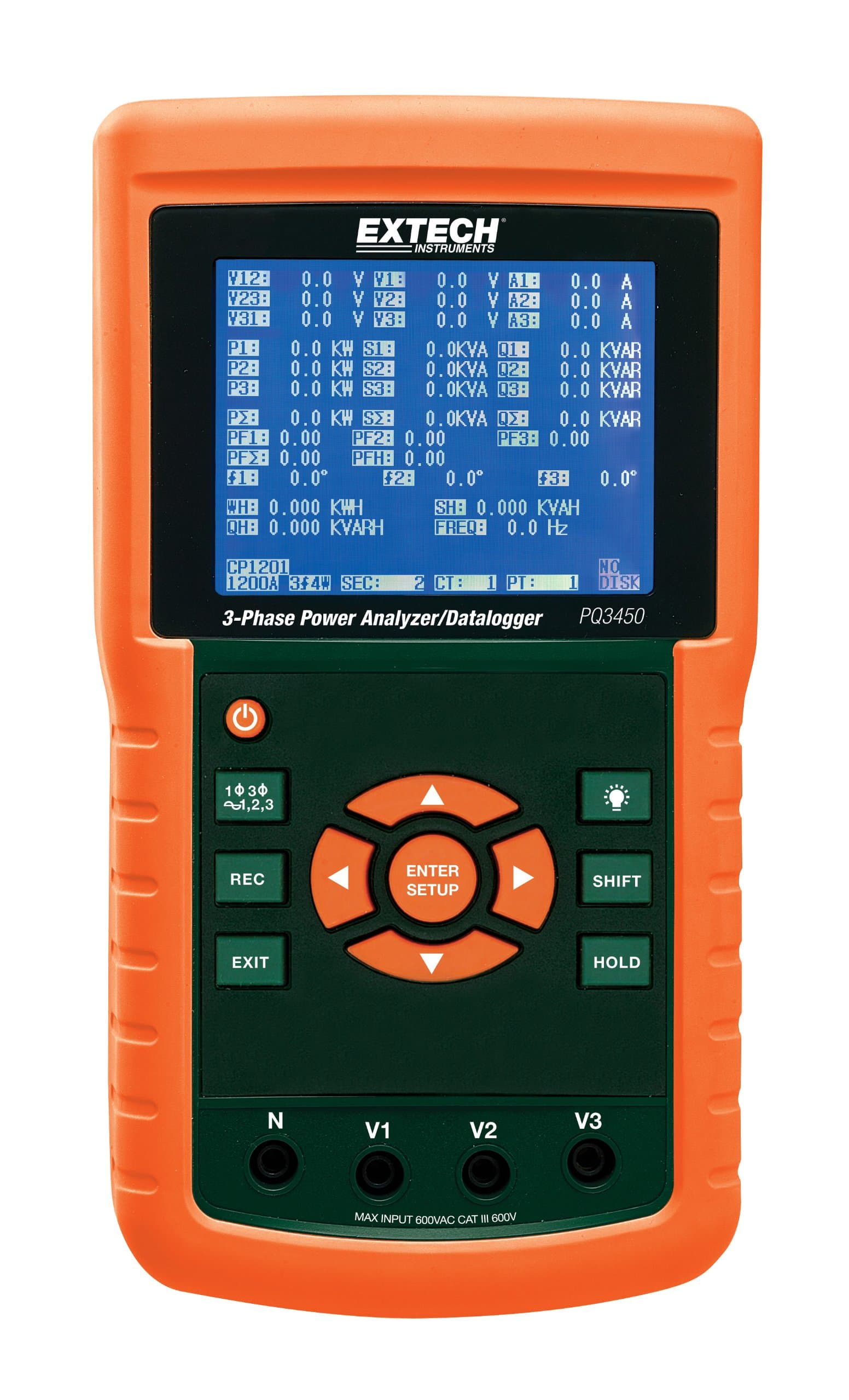- Extech PQ3450-3-Phase Power Analyzer & Datalogger