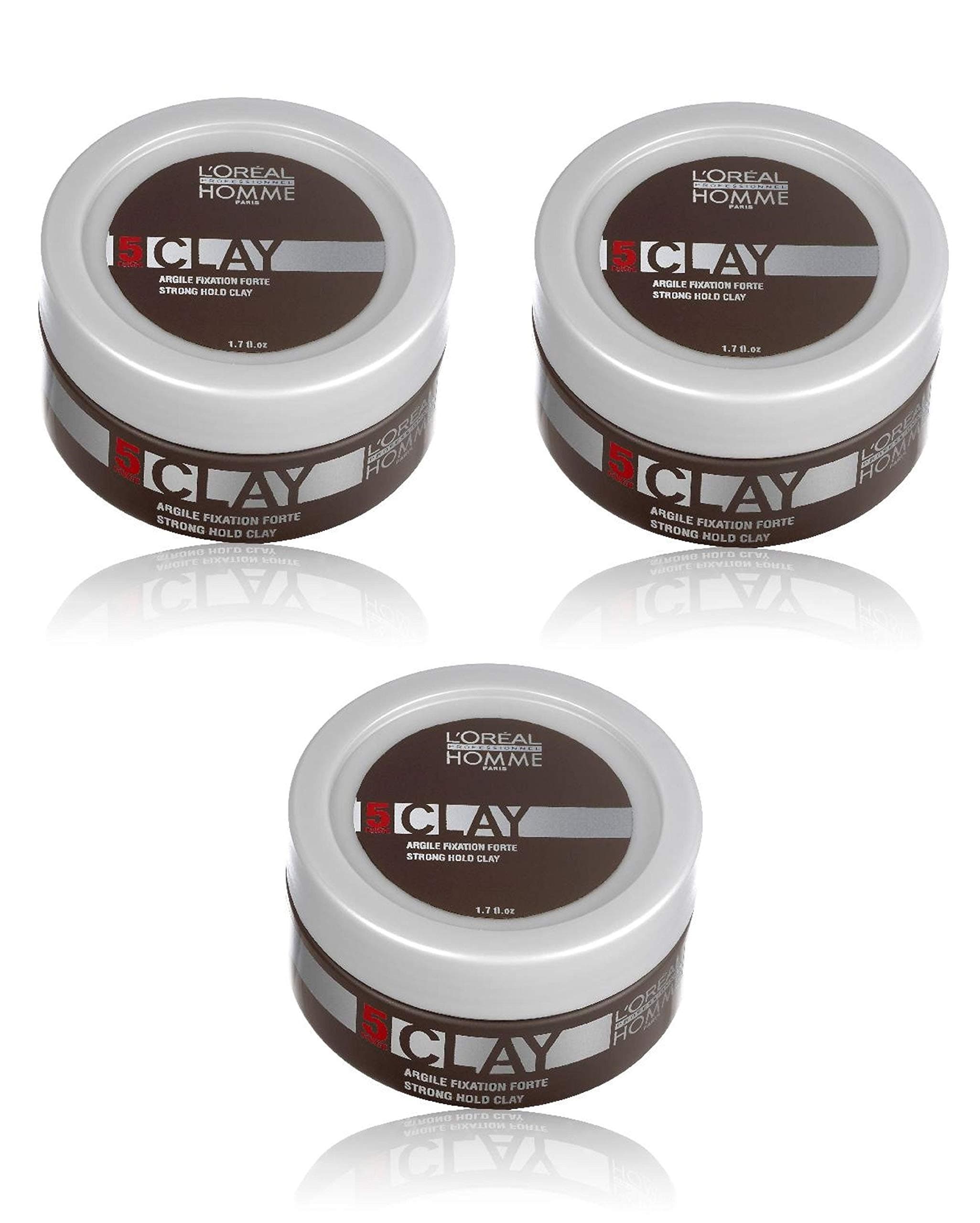 Loreal LP Homme Clay Paste 3 x 50 ml Styling Intense Matte Effect for Strong Fixation