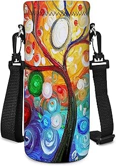 AUPET Water Bottle Carrier, Insulated Neoprene Water Bottle Holder Bag Case Pouch Cover 1000 ml or 750 ml, Adjustable Shoulder Strap, Great for Stainless Steel and Plastic Bottles