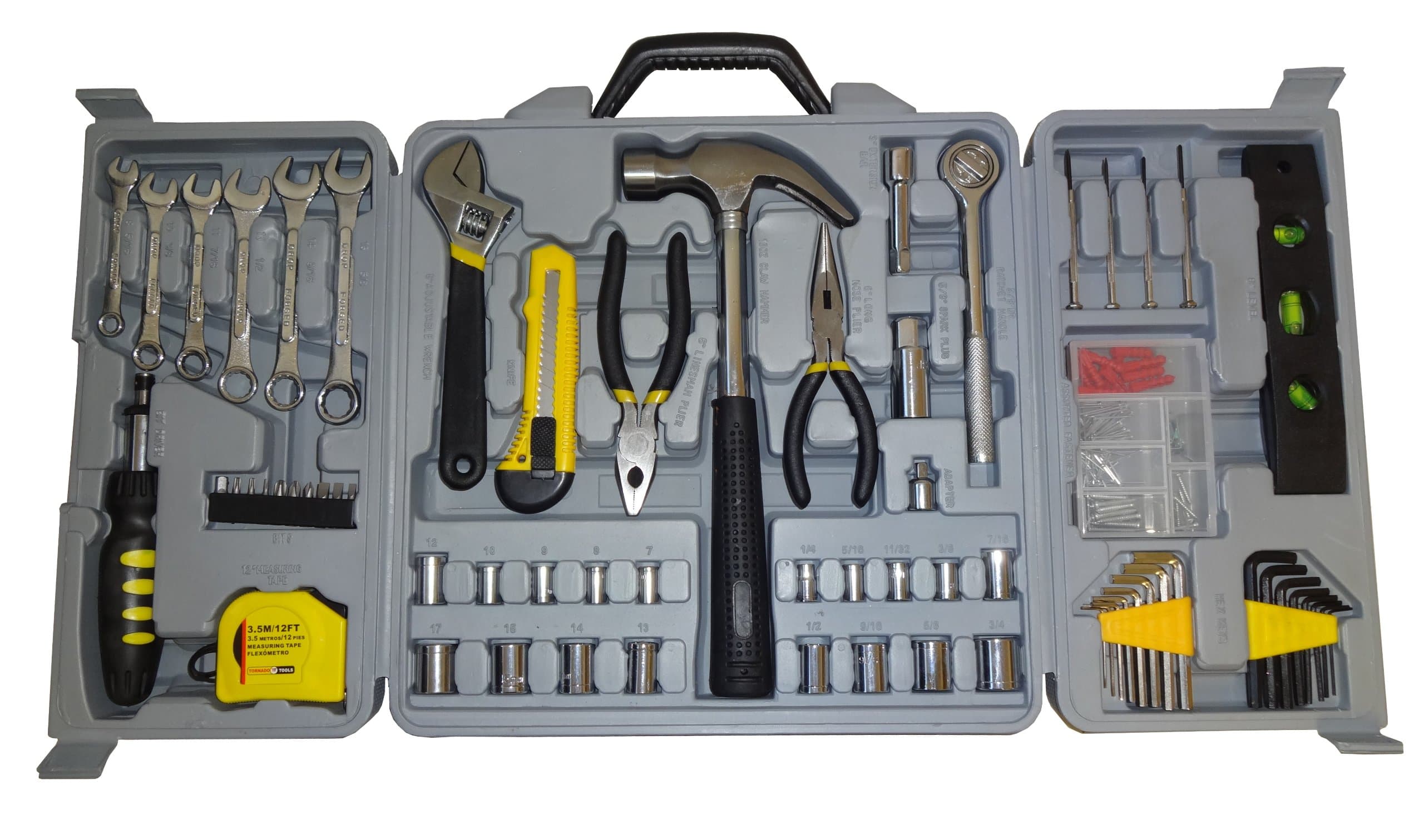 160 Piece Household Tool Set, with 94 Piece Assorted Screw Kit (66 piece tool set with 94 piece assorted screw kit)