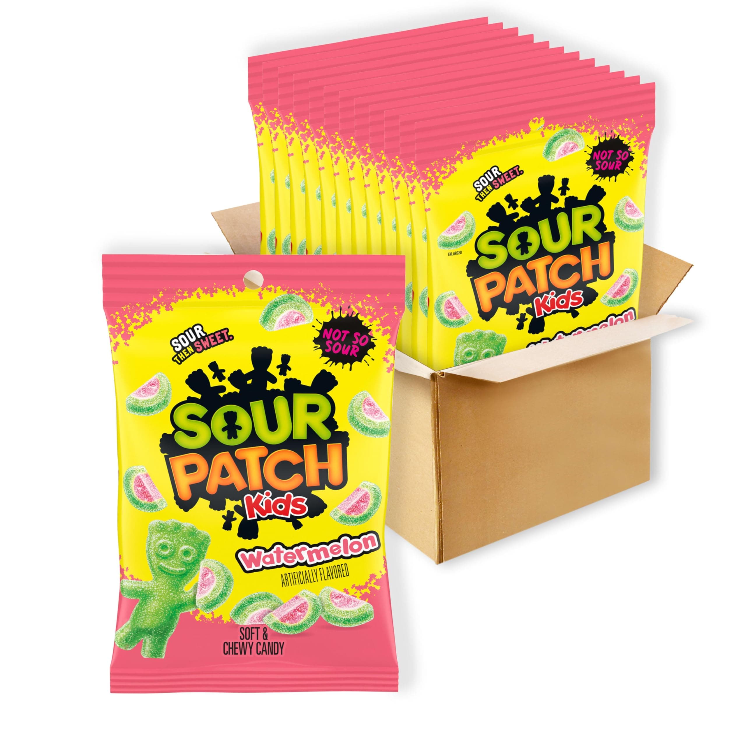 SOUR PATCH KIDS Watermelon Soft & Chewy Gummy Candy, Bulk Candy, 12 - 8 oz Bags