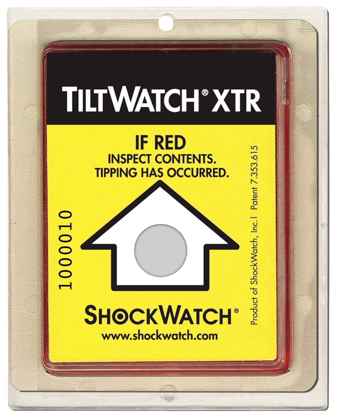 ShockWatch TiltWatch XTR Impact Indicators, 10-Pack