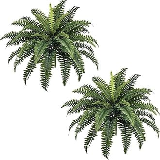35" Fake Ferns Artificial Plants Large Hanging Plants, 2 Bundles of Artificial Ferns with 39 Fronds for Outdoors Home Decor