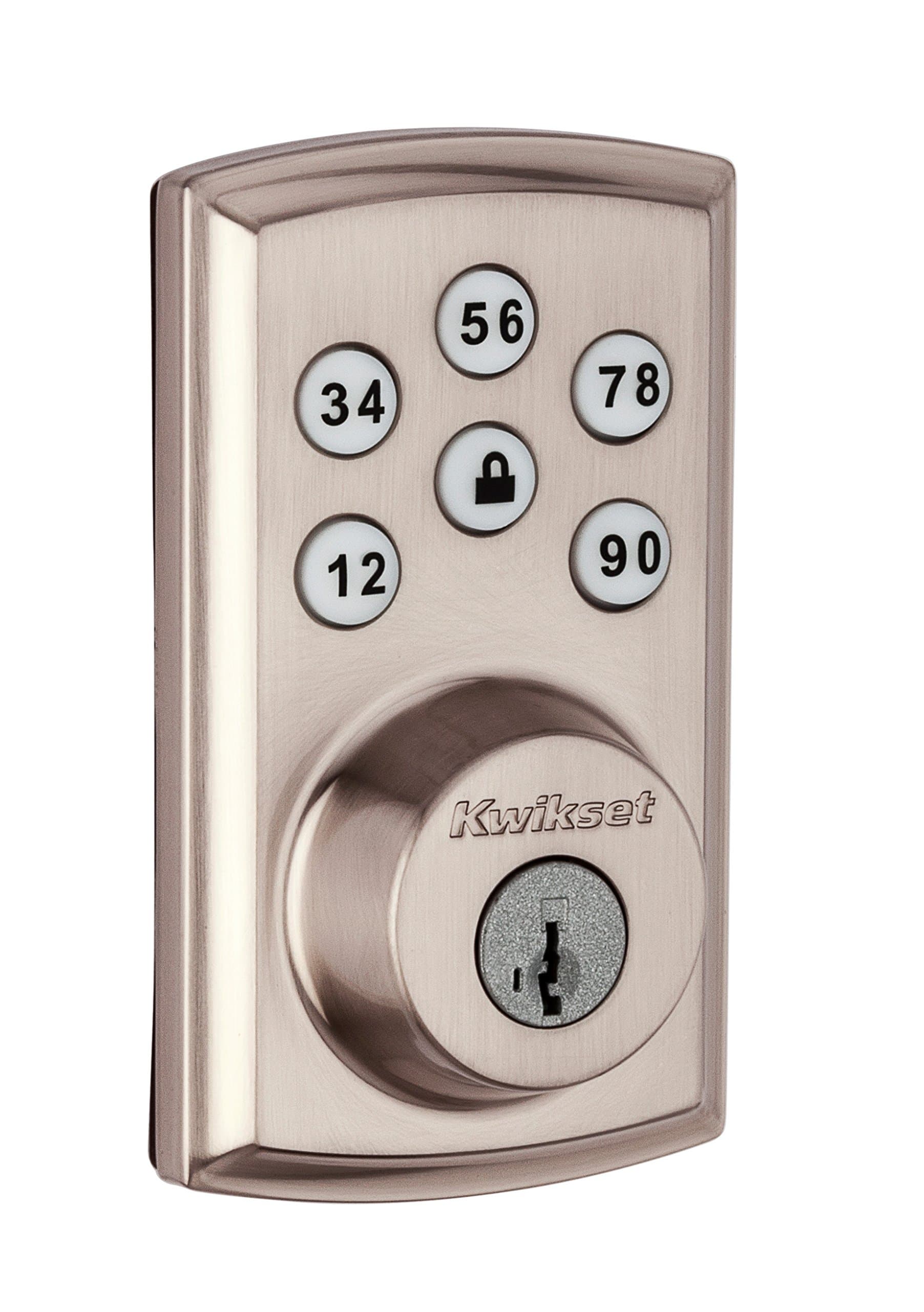 98880-004 SmartCode 888 Smart Lock Touchpad Electronic Deadbolt Door Lock with Z-Wave Plus Featuring SmartKey Security in Satin Nickel, Medium