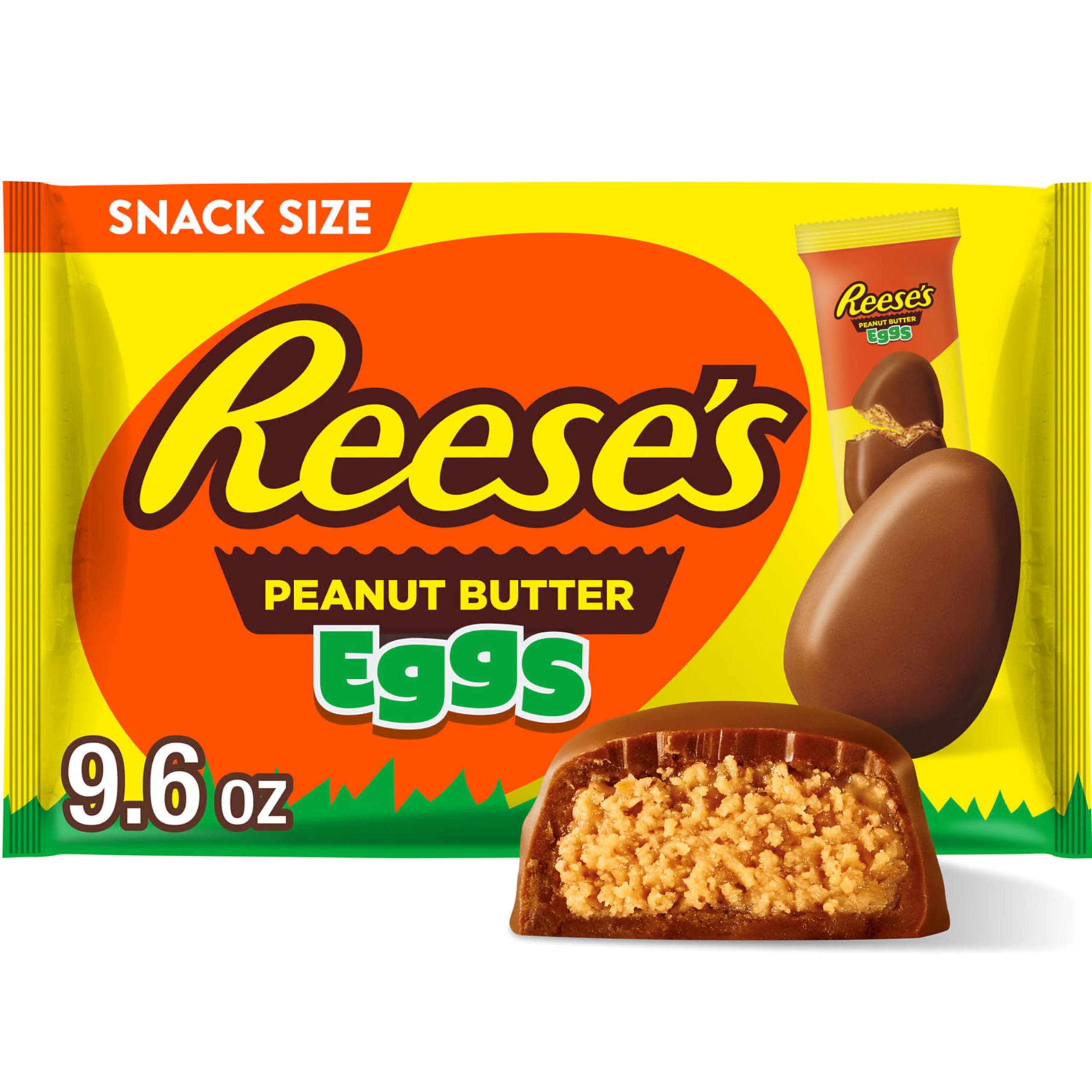 REESE'S Milk Chocolate Peanut Butter Snack Size Eggs Candy, Easter, 9.6 oz Bag