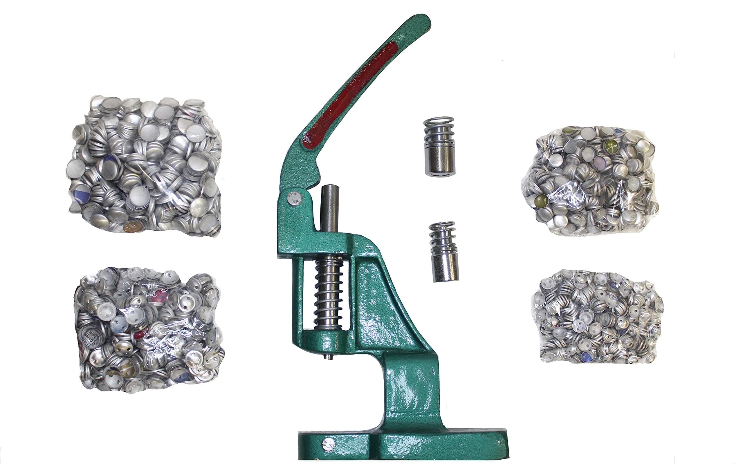 NAVEEN Metal Button Press Machine Kit, 22-30 Dies and 2000 Button Shells Combo Pack