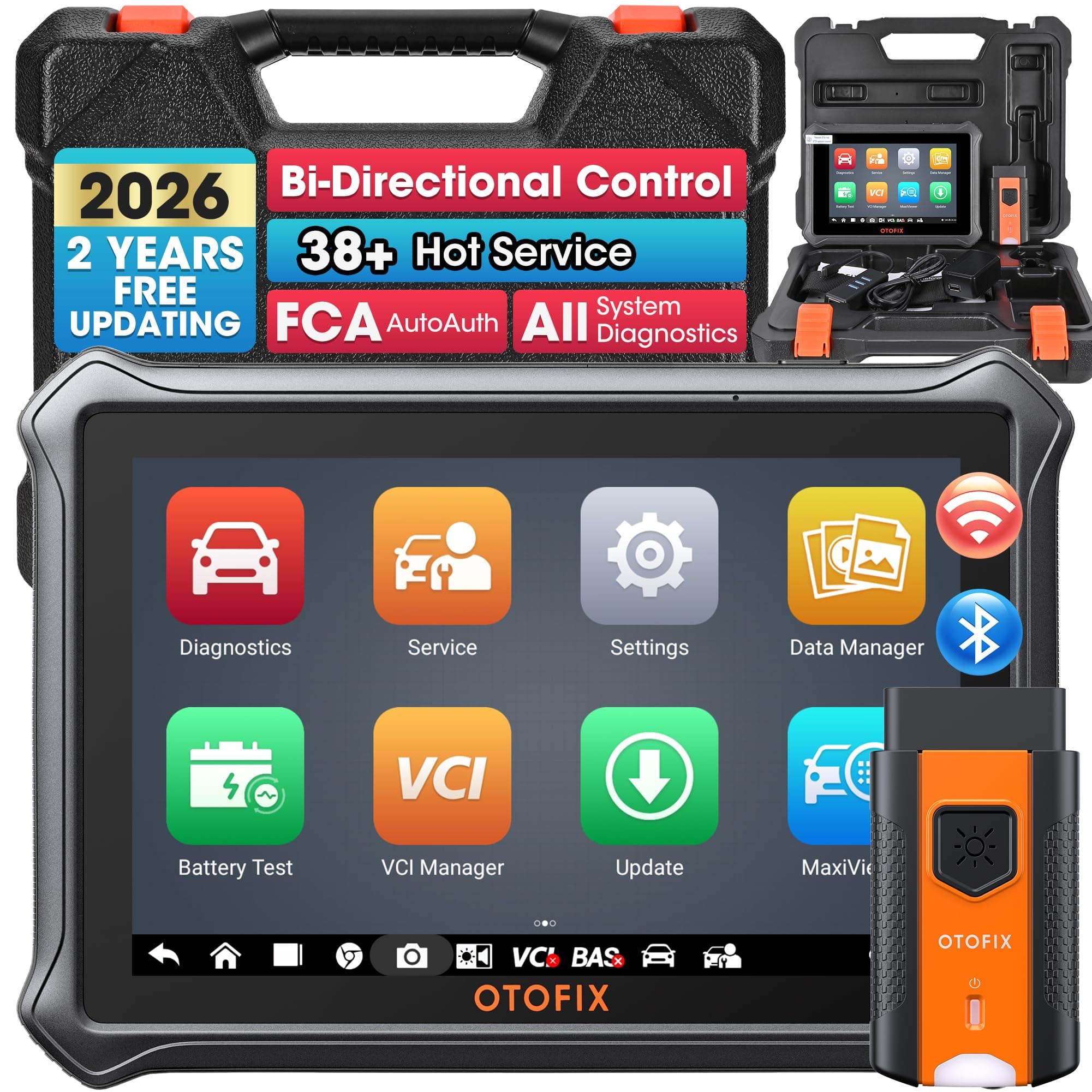 D1 Lite 2026 Bidirectional Scan Tool, Bluetooth OBD2 Scanner Diagnostic Tool, 2 Years Free Update, 38+ Services, CANFD & DoIP Protocols, All System Diagnoses, ABS Bleeding, Auto VIN