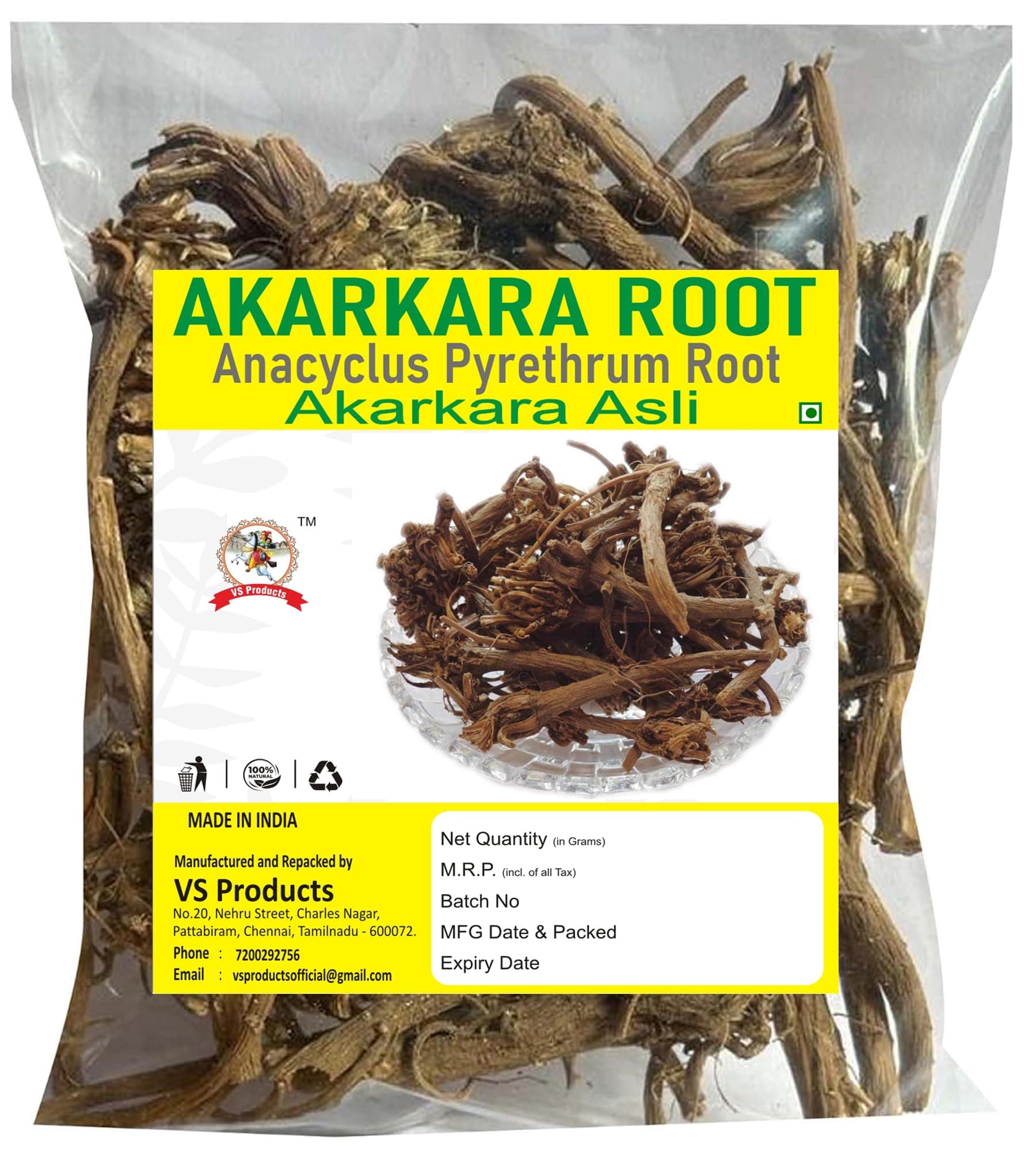 Akarkara Roots, 50g, Pellitory Root, Akarkara Asli, Anacyclus Pyrethrum
