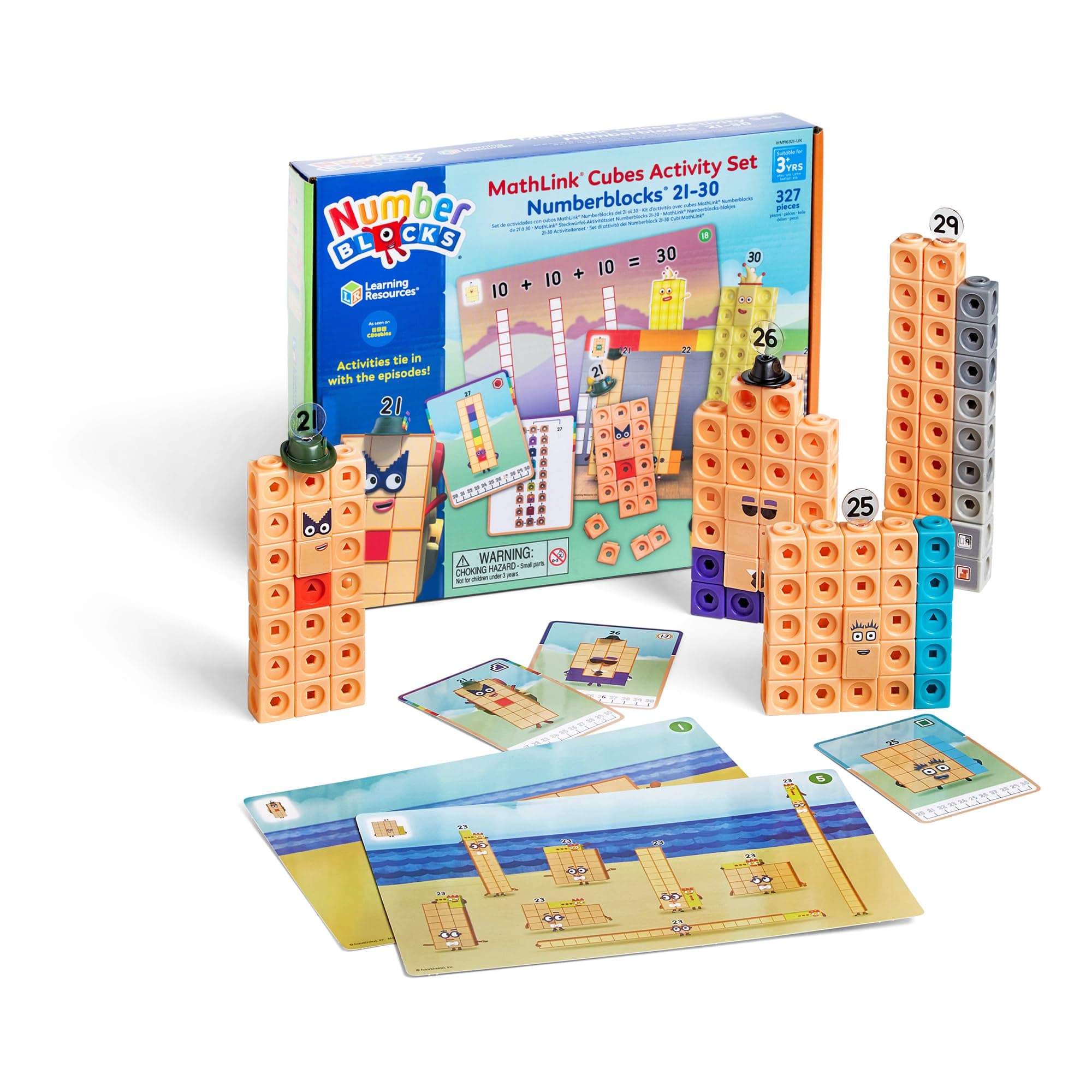 Learning Resources MathLink Cubes Numberblocks 21–30 Activity Set, Toys for 3 Year Old Boys and Girls, 20 Activities Related to The TV Series, Sensory Toys for Autism