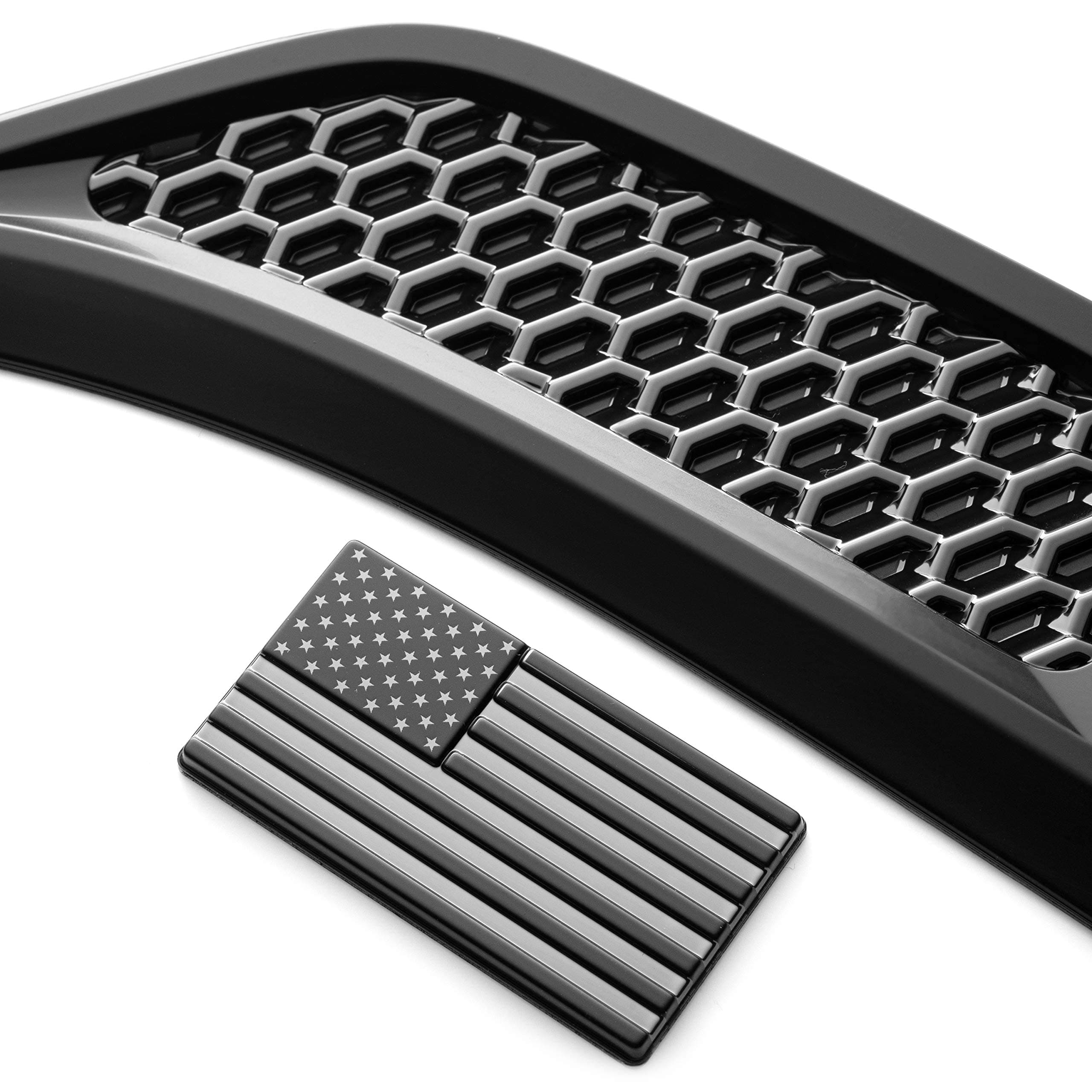 EyeCatcher Vent and USA Flag Compatible with 2006-2018 Jeep JK Wrangler