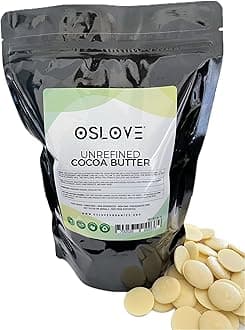 Organic Cocoa Butter 1 LB by Oslove Organics - FOOD GRADE, Raw, Non-Deodorized, Unrefined - For whipped body butter, lotion bars, scar & stretch marks | Delicous Home-made Chocolate | Allergen Free
