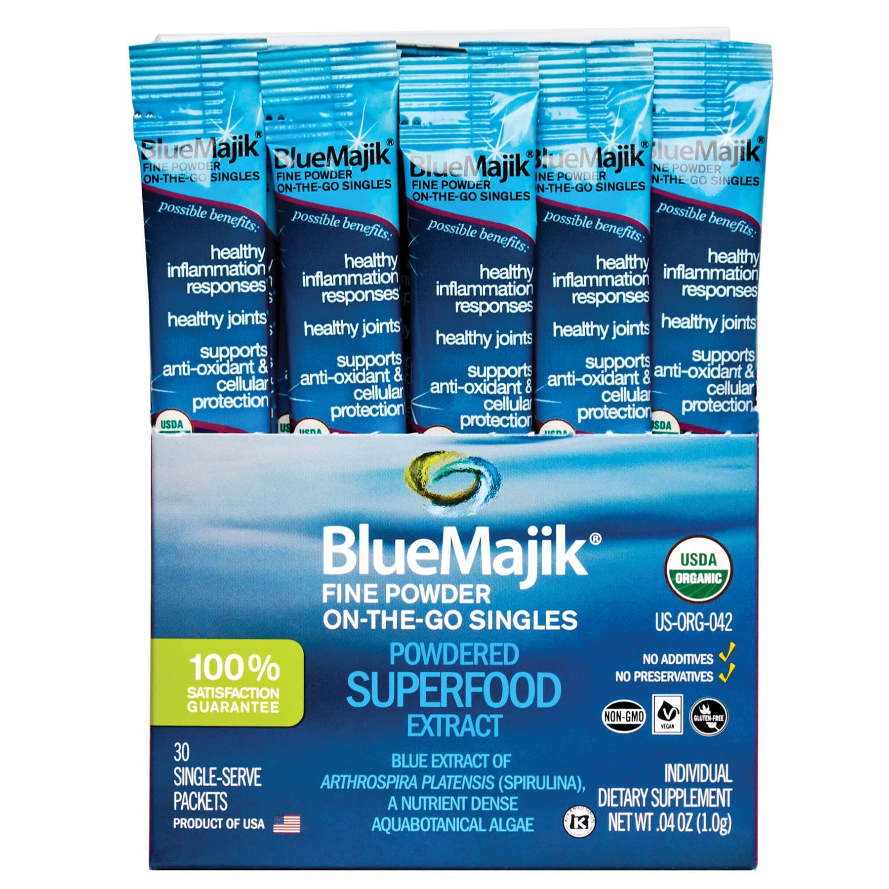 - E3LIVE Blue Majik On-The-Go-Singles, 30 Count, 1 Gram