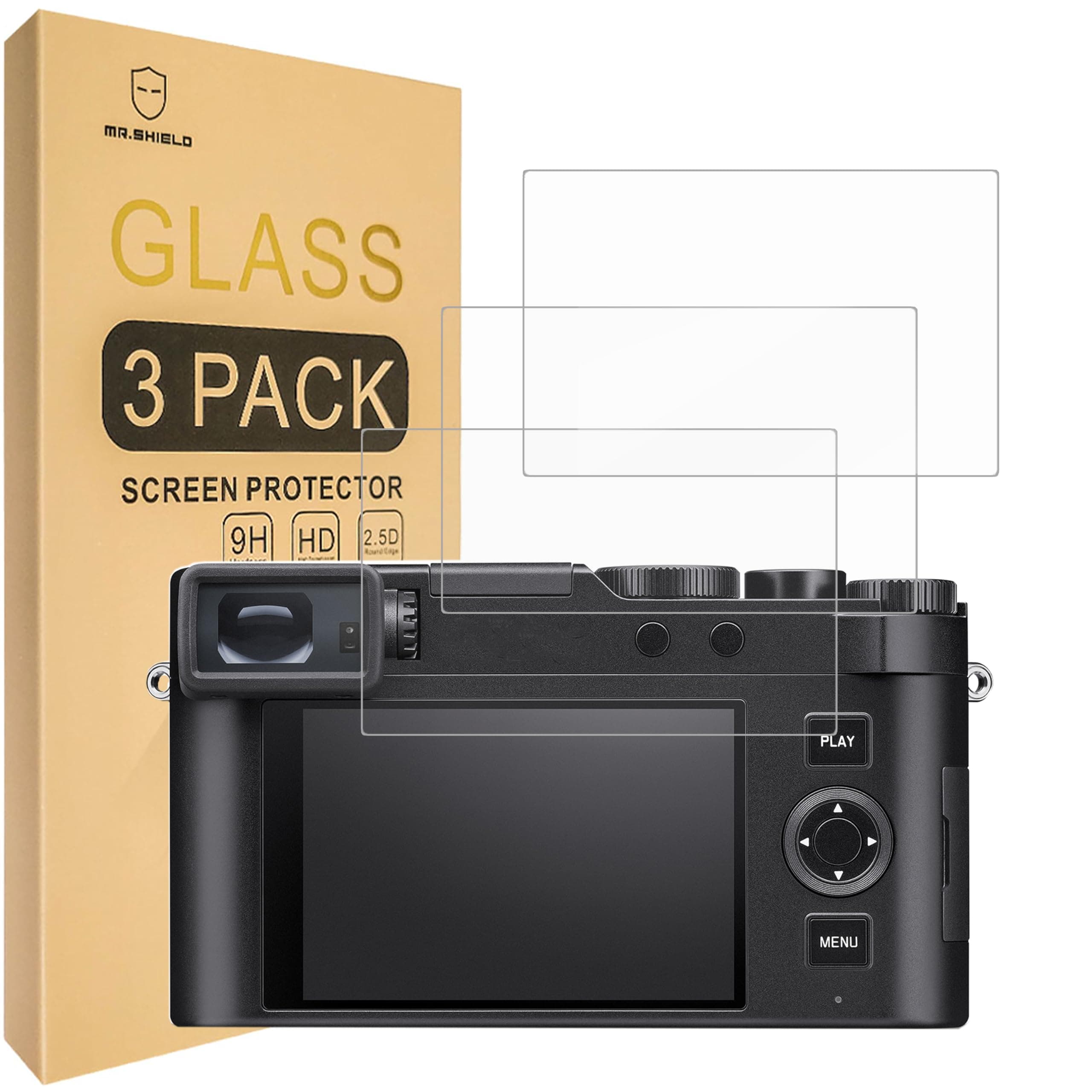 Mr.Shield Screen Protector compatible with Leica D-LUX 8 / D-LUX 7 [Tempered Glass] [3-PACK] [Japan Glass with 9H Hardness]