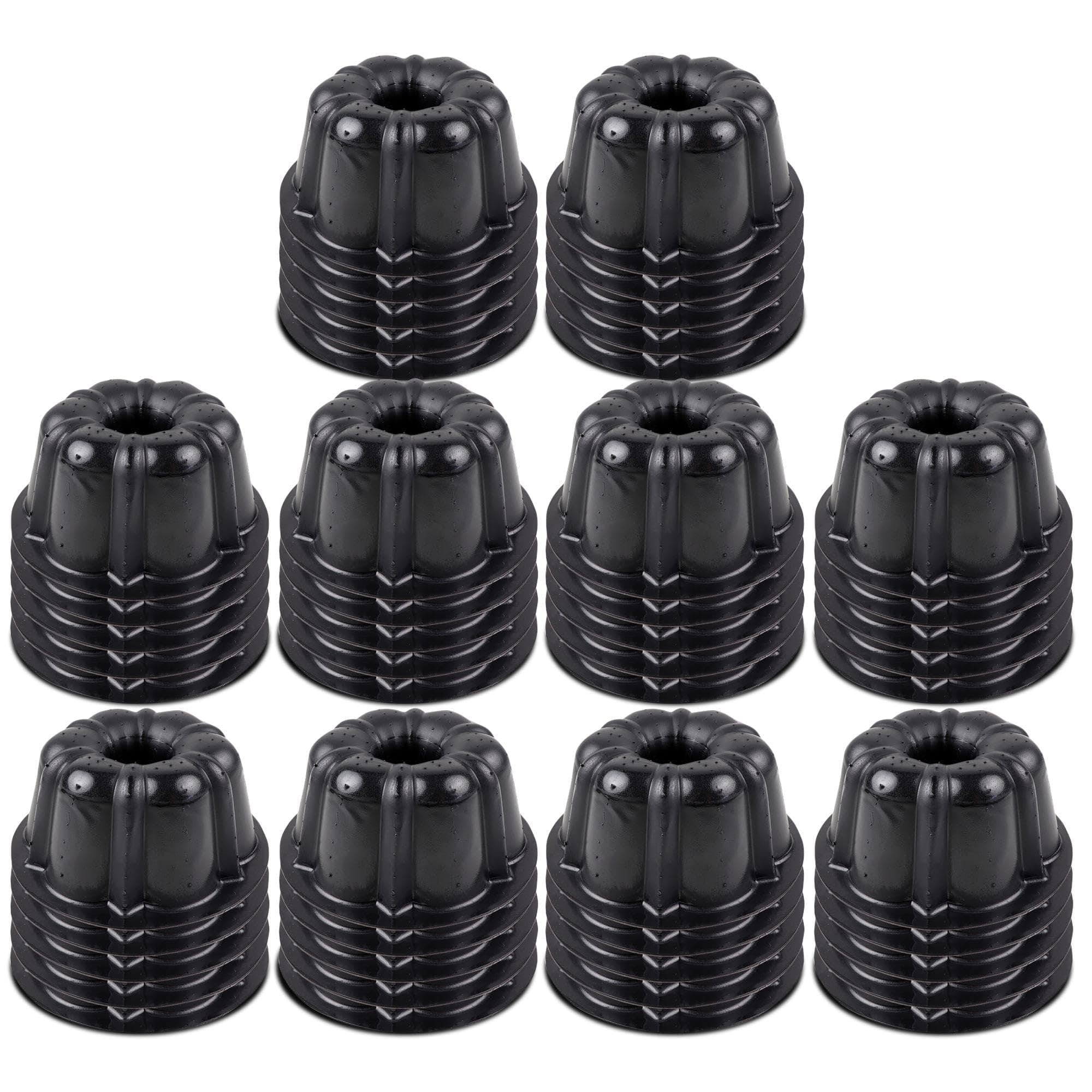 O'Creme Bakable Plastic Mini Fluted Cake Pan - Non-Stick Silicone Baking Pan - Reusable Non-Stick Baking Mold, Durable, Lightweight, Easy Storage for Baking and More - 50 Pack