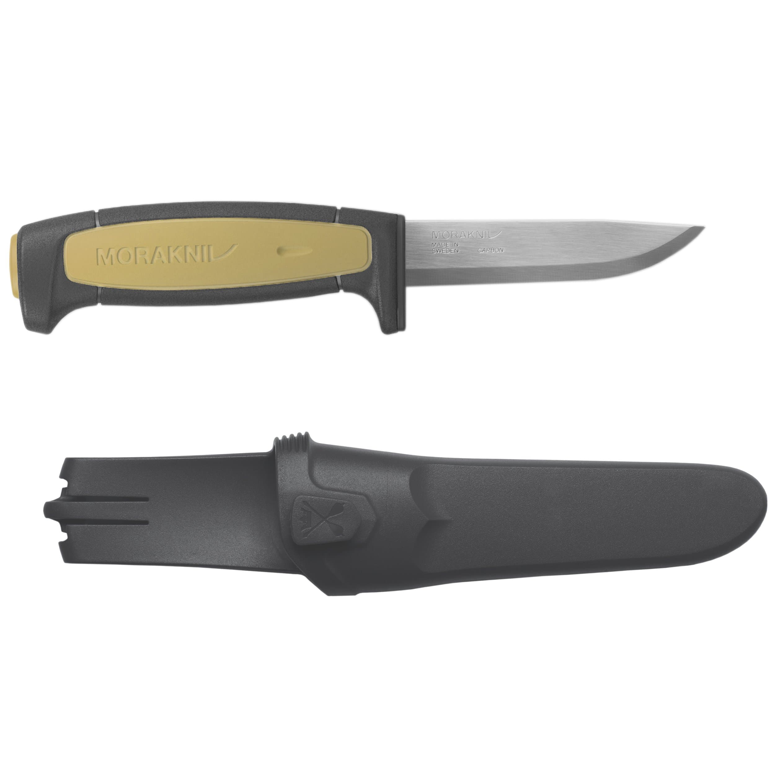 Morakniv Craftline Basic 511 High Carbon Steel Fixed Blade Utility Knife and Combi-Sheath, 3.6-Inch Blade