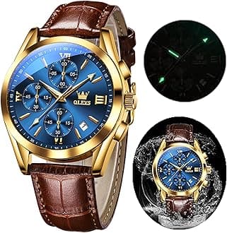 – Men's Casual Fashion Waterproof Gold Stainless Steel Band Quartz Gold Watches Gifts for Men